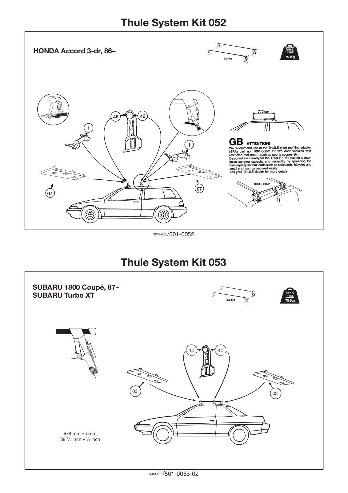 Thule 53 User Manual