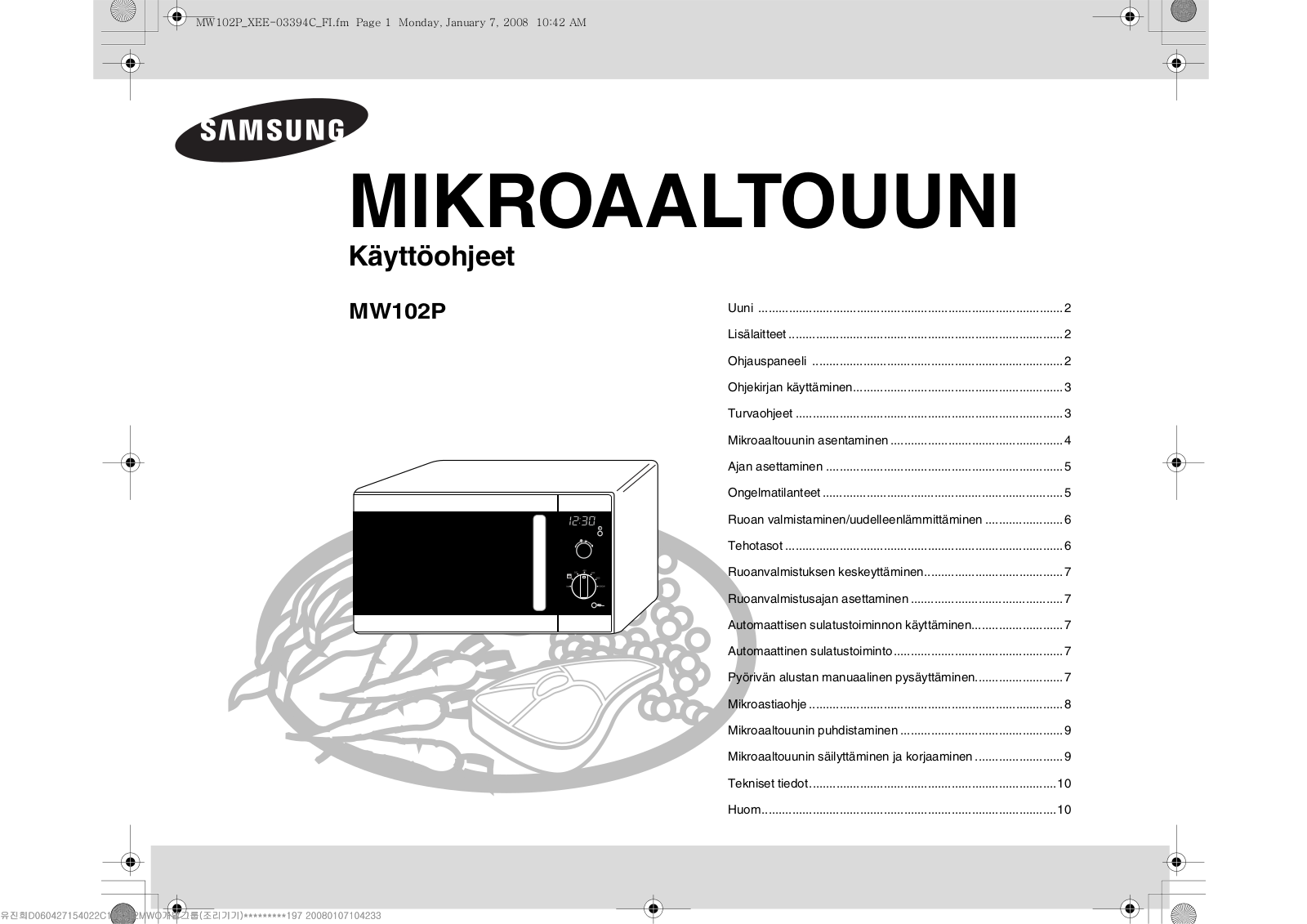 Samsung MW102P User Manual