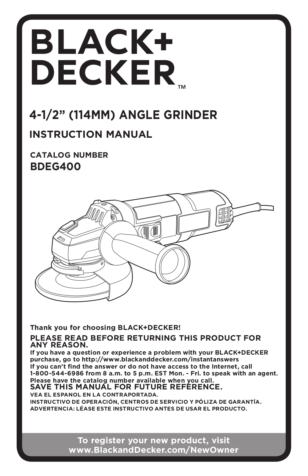 Black & Decker BDEG400 User Manual