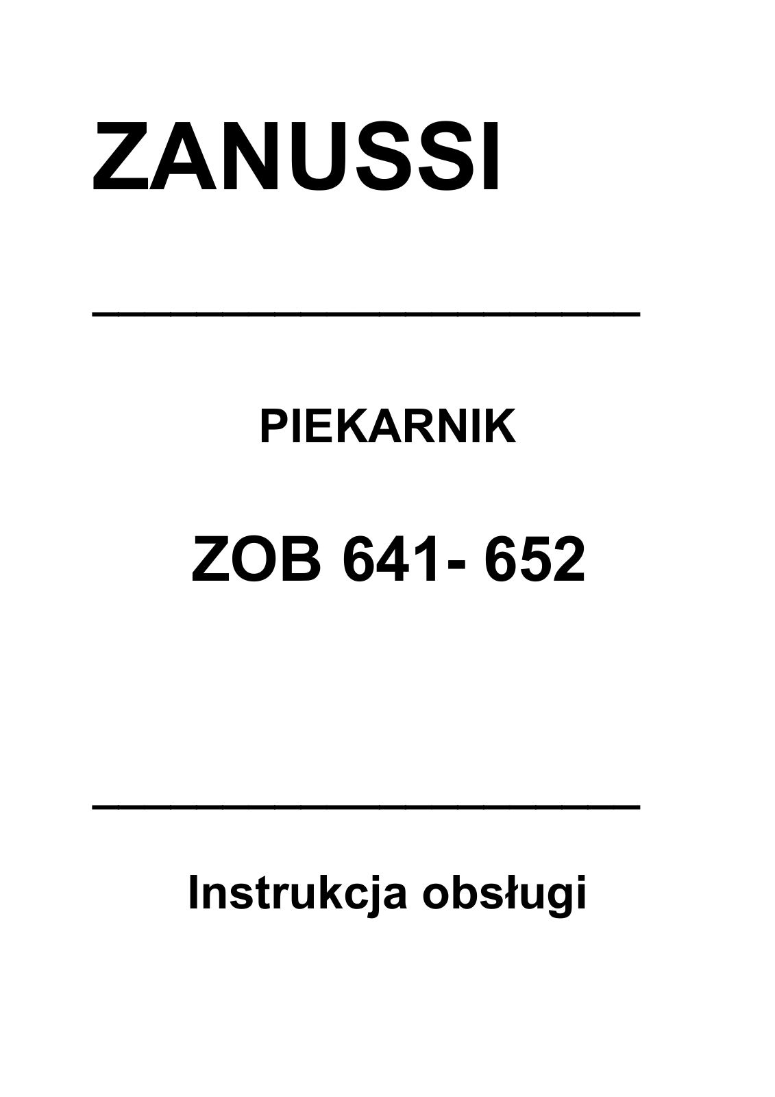 Zanussi ZOB641X, ZOB652X User Manual