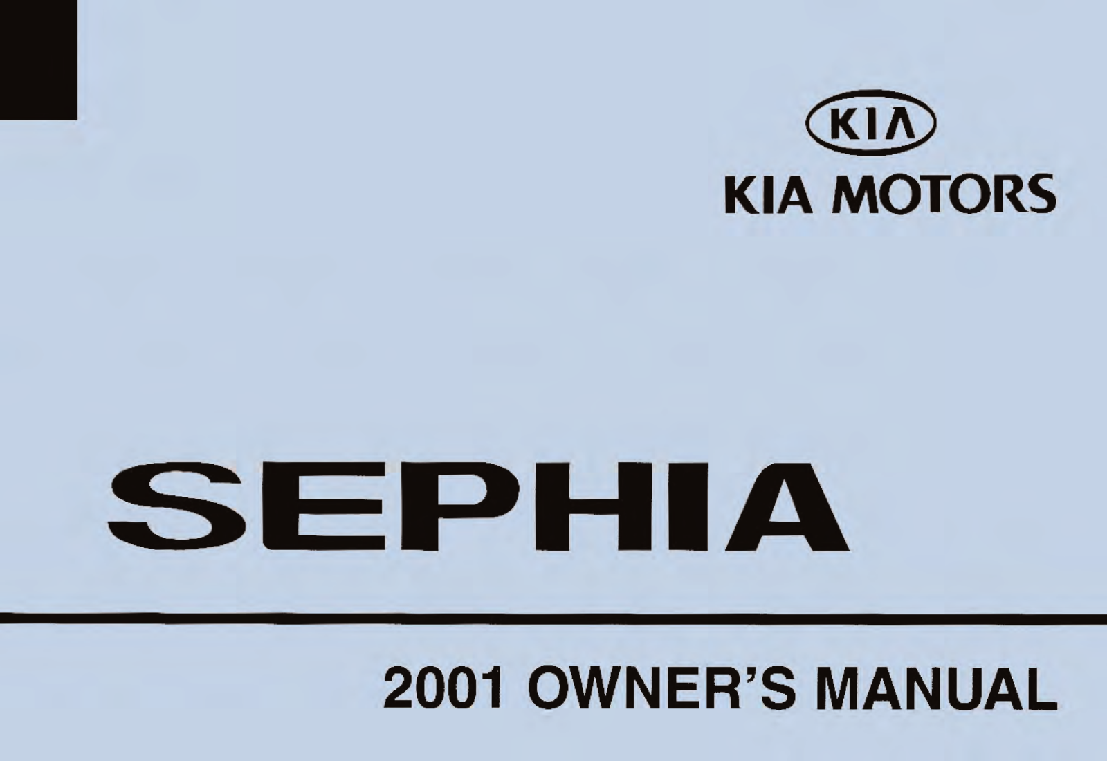 Kia Sephia 2001 Owner's Manual