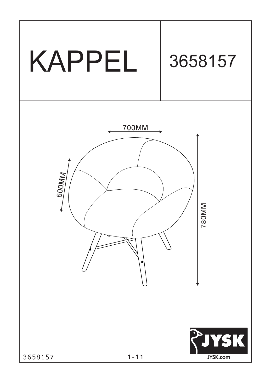 JYSK Kappel User Manual