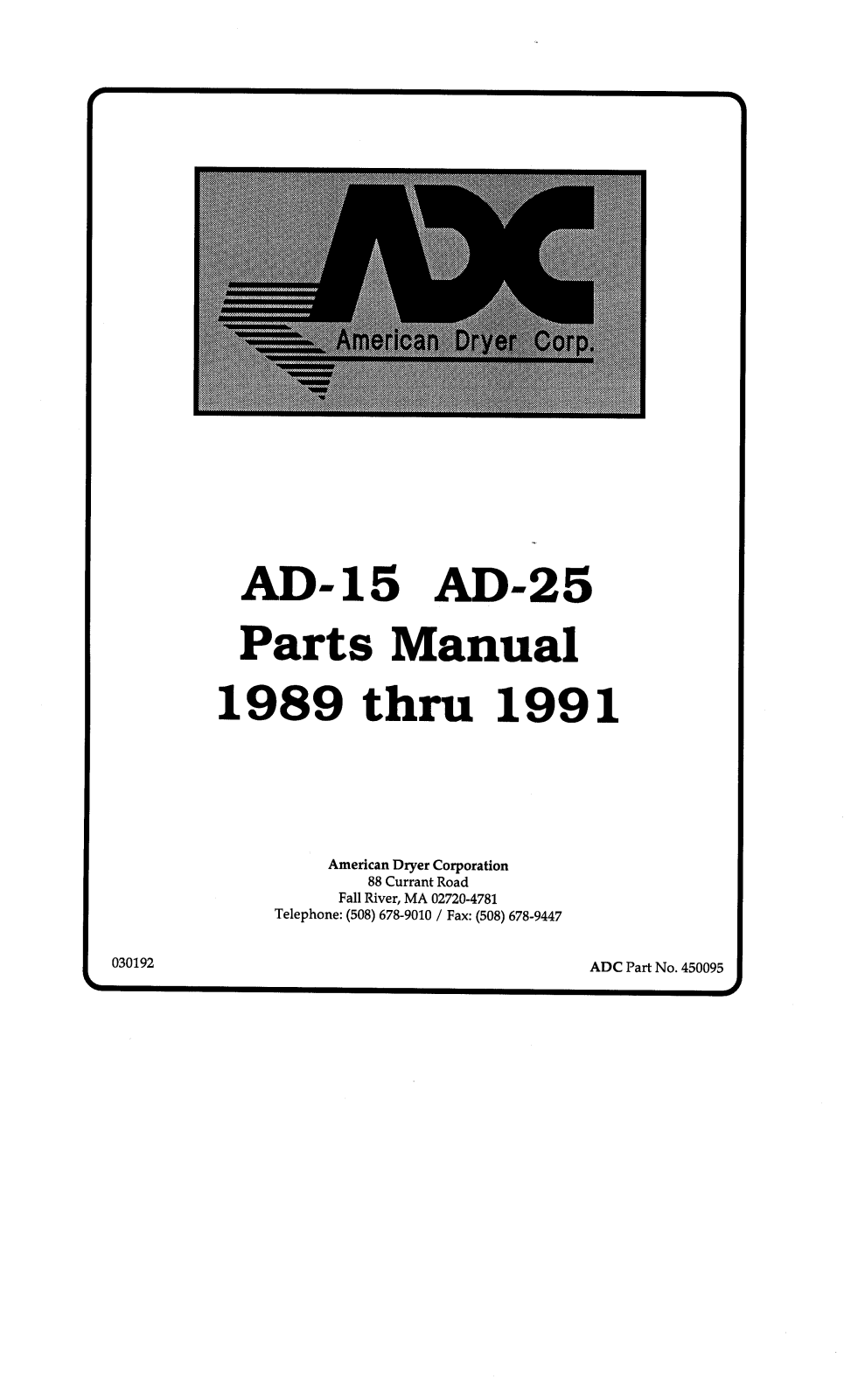 American Dryer AD-25 Parts Diagram