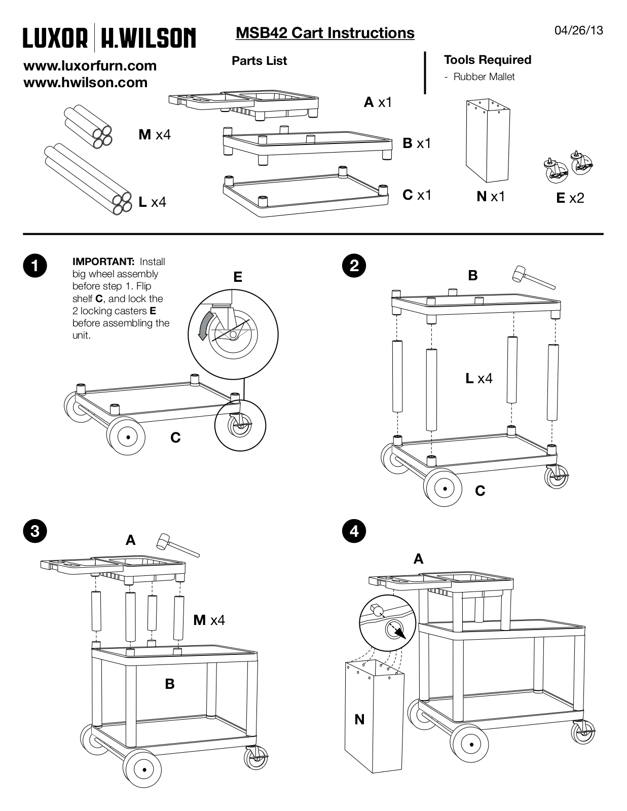 Luxor|H.Wilson MSB42 User Manual