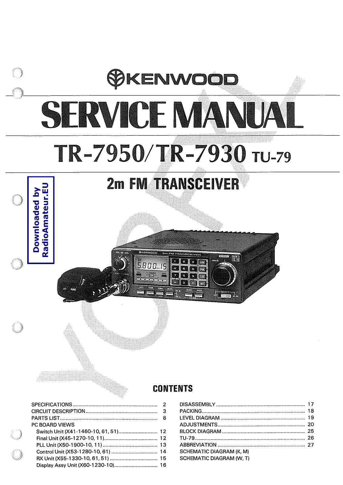 Kenwood tr7930, tr7950 schematic