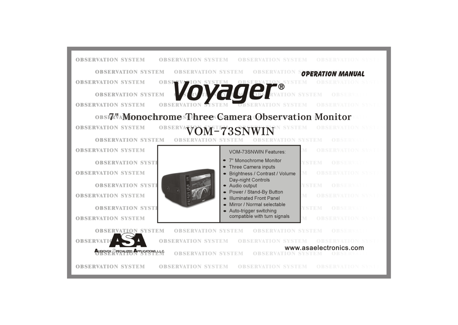 Voyager VOM-73SNWIN User Manual