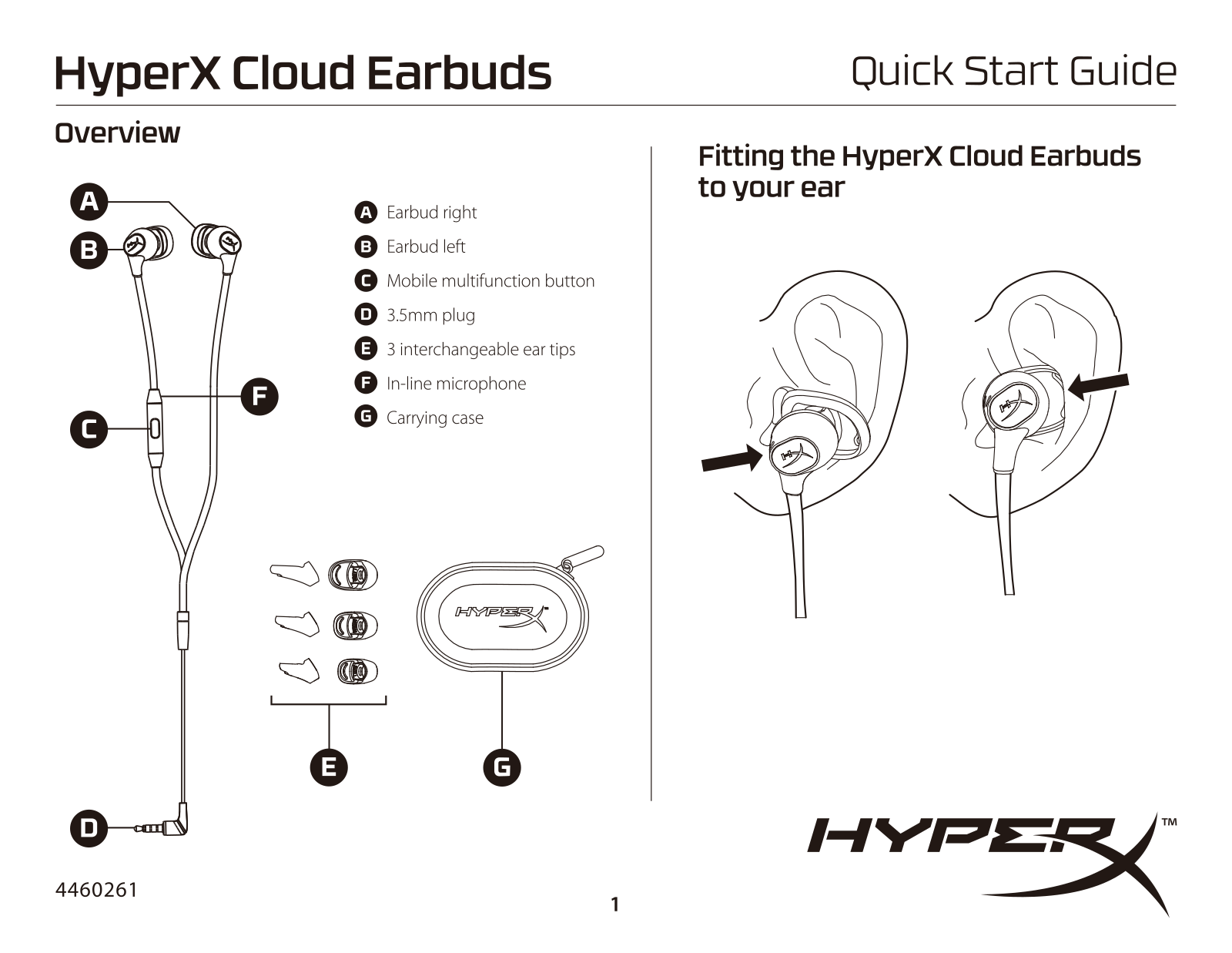 HyperX Cloud Earbuds Quick Start Guide