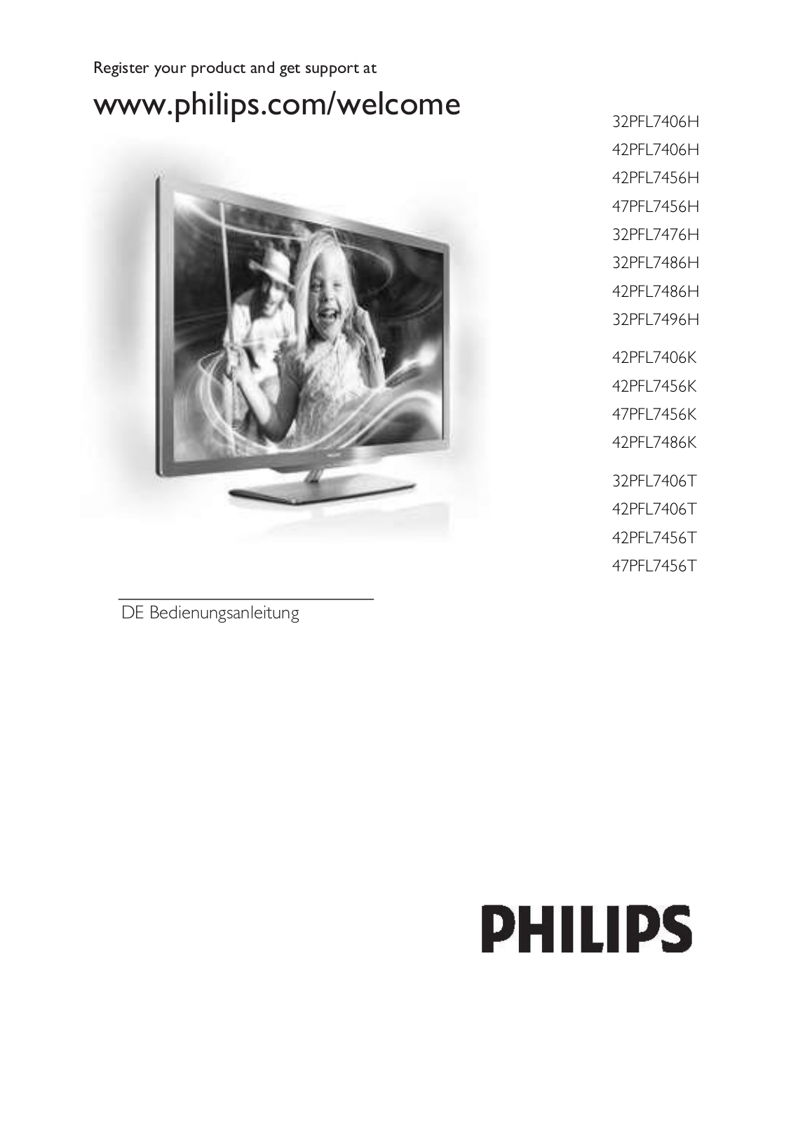 Philips 32PFL7406H, 42PFL7406H, 42PFL7456H, 47PFL7456H, 32PFL7476H User Manual