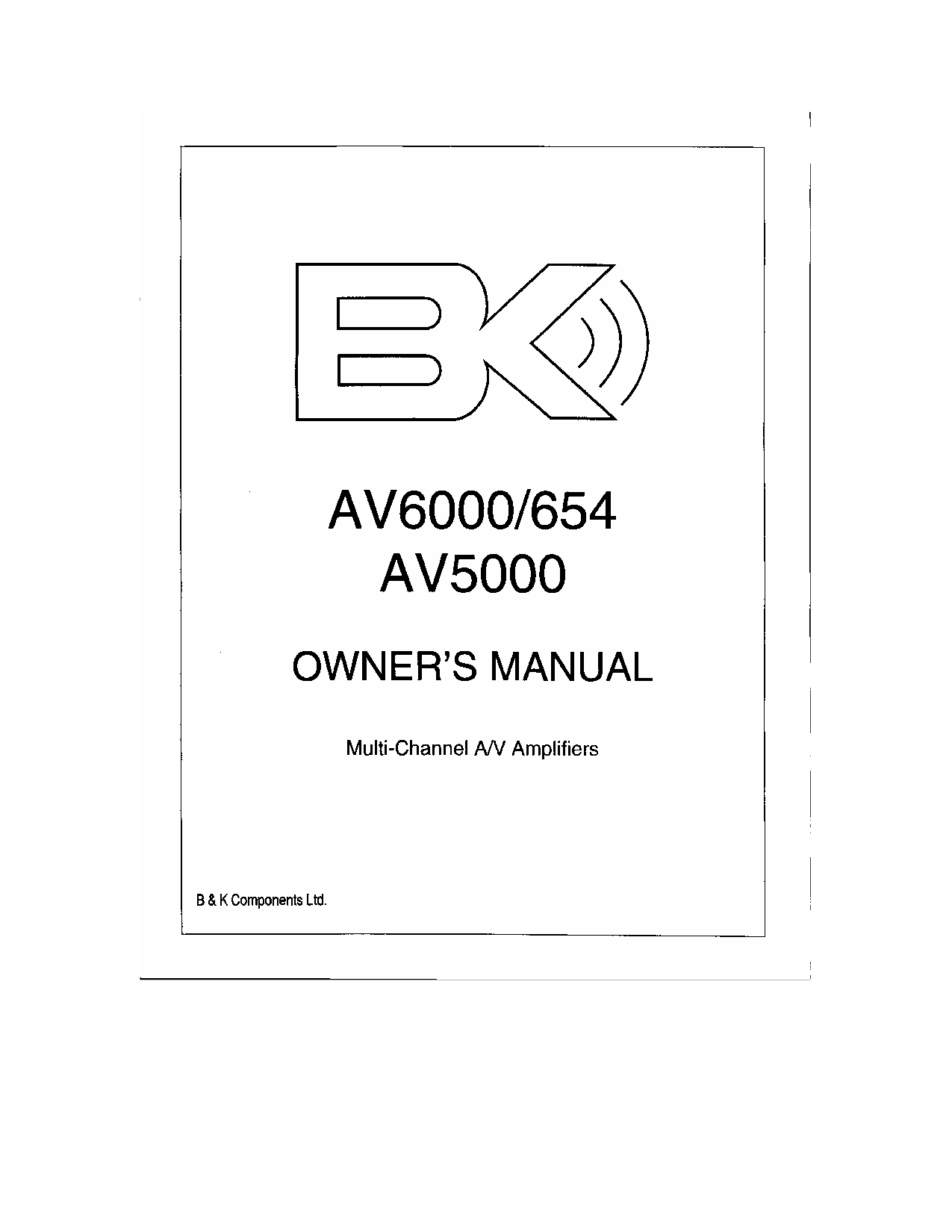 B&K AV 5000II, AV6000-654, AV5000 User Manual 2