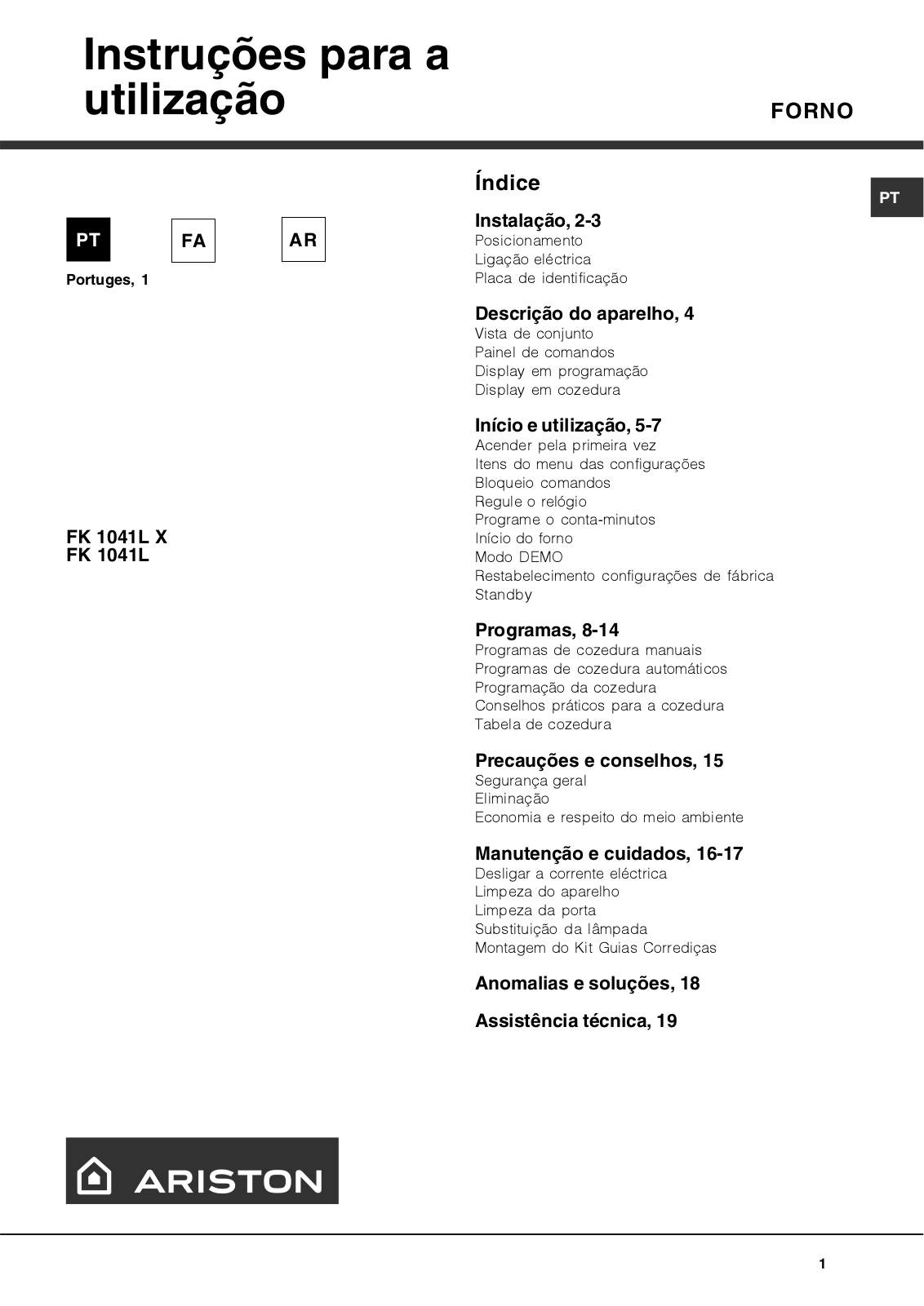 Hotpoint Ariston FK 1041L X User Manual