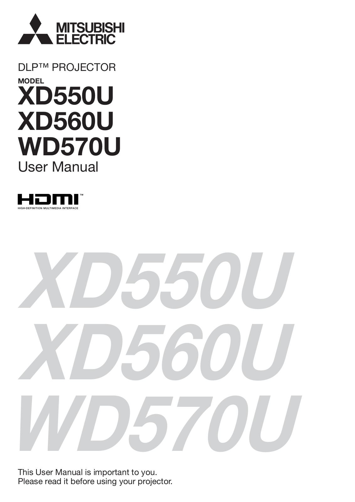 Mitsubishi XD550U-G, XD550U User Manual