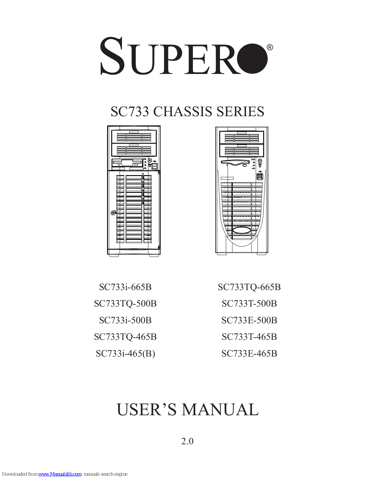 Supero SC733i-500B, SC733TQ-665B, SC733E-500B, SC733TQ-465B, SC733T-465B User Manual