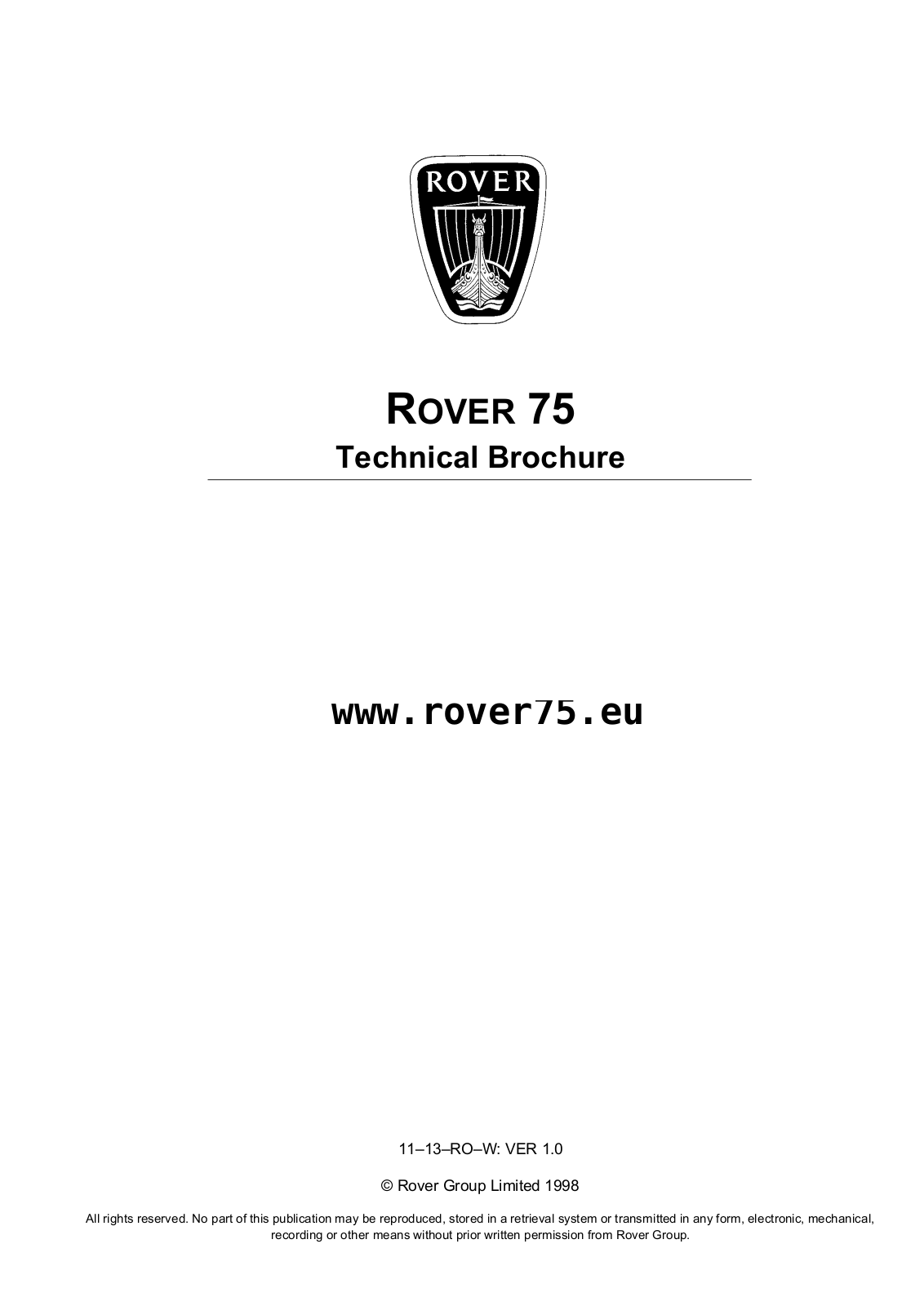 MG ZT 1998 User Manual