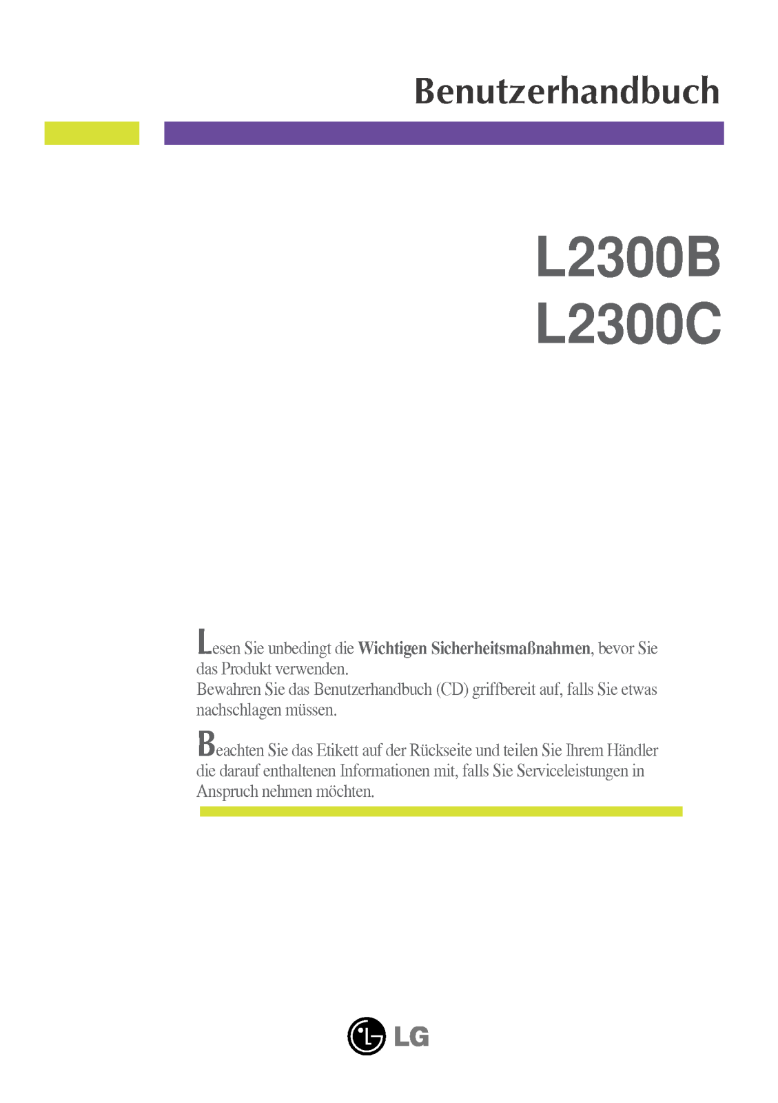 Lg L2300C User Manual