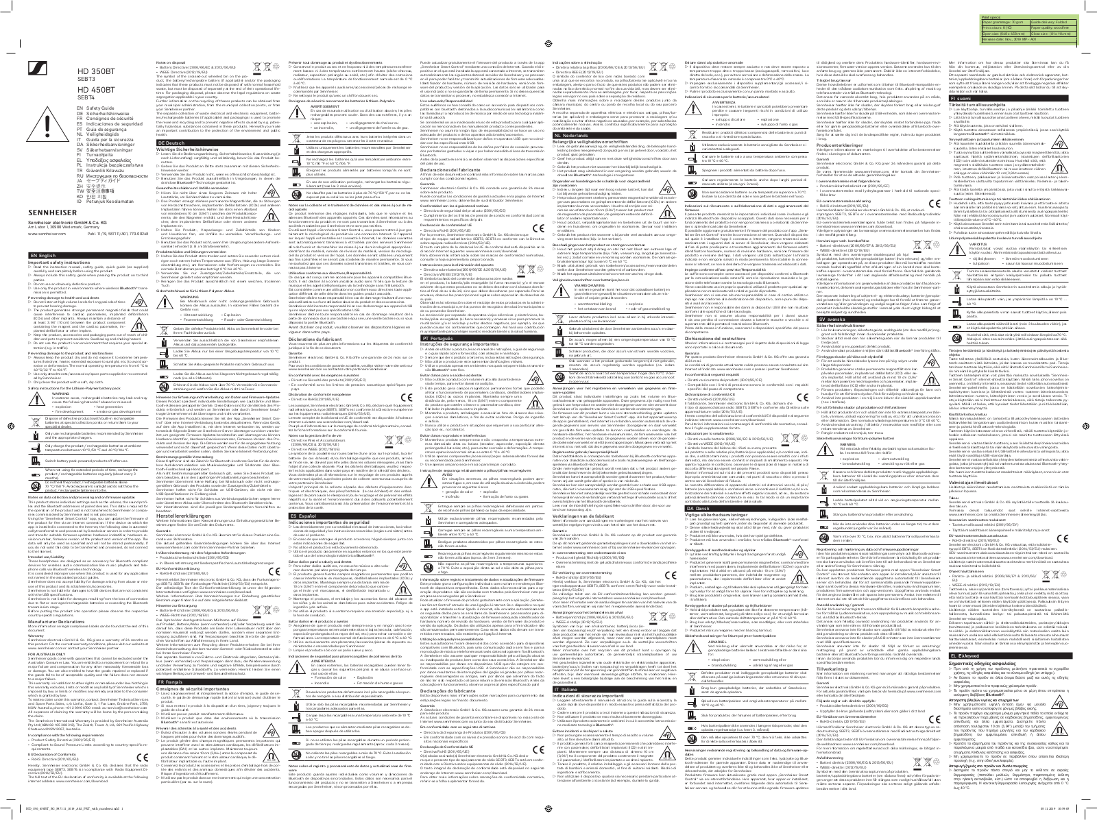 Sennheiser Electronic SEBT4 Users Manual