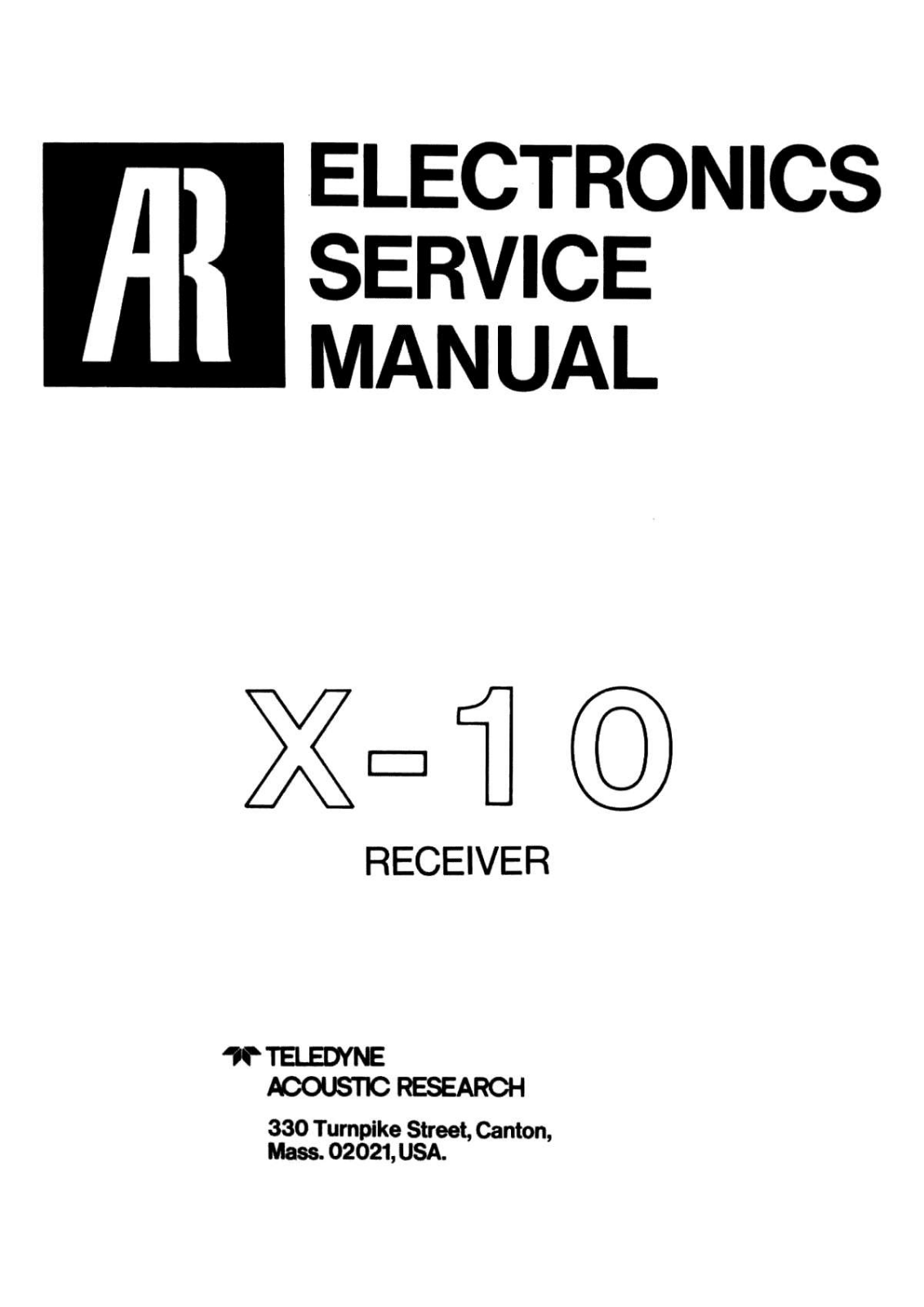 Acoustic Research X10 Schematic