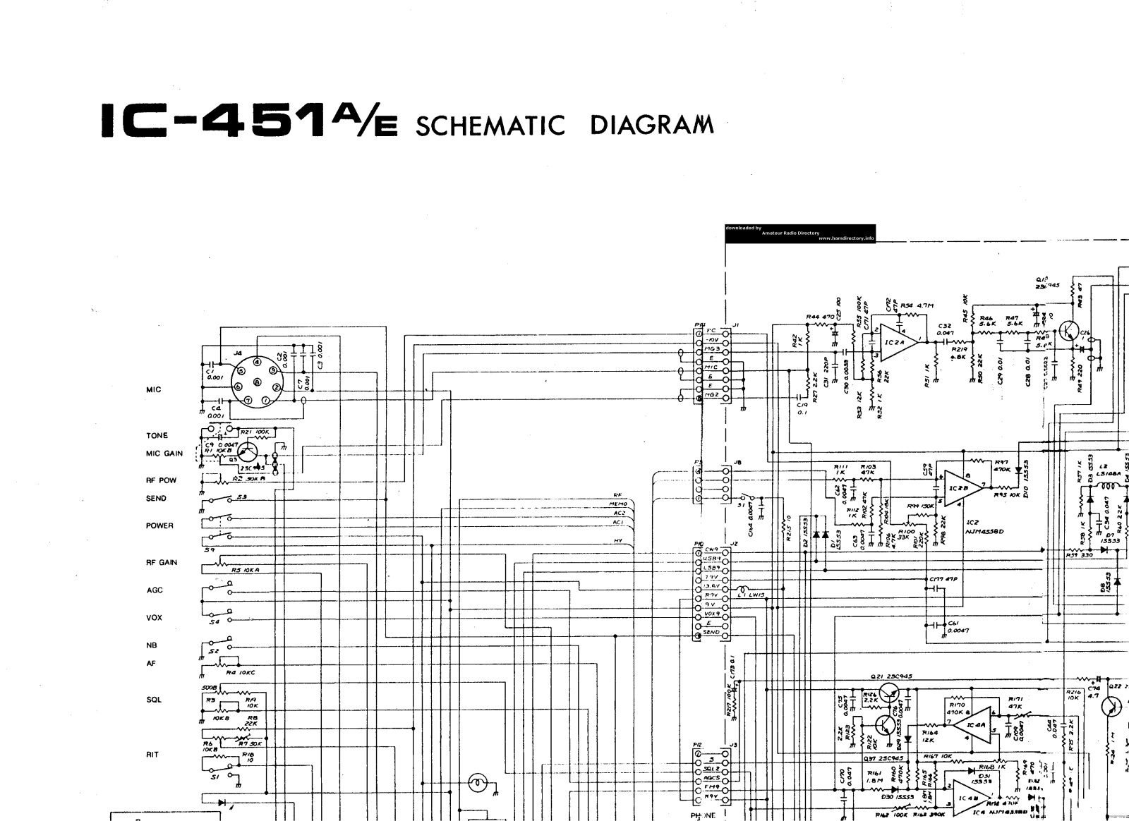 Icom IC451 Schematic