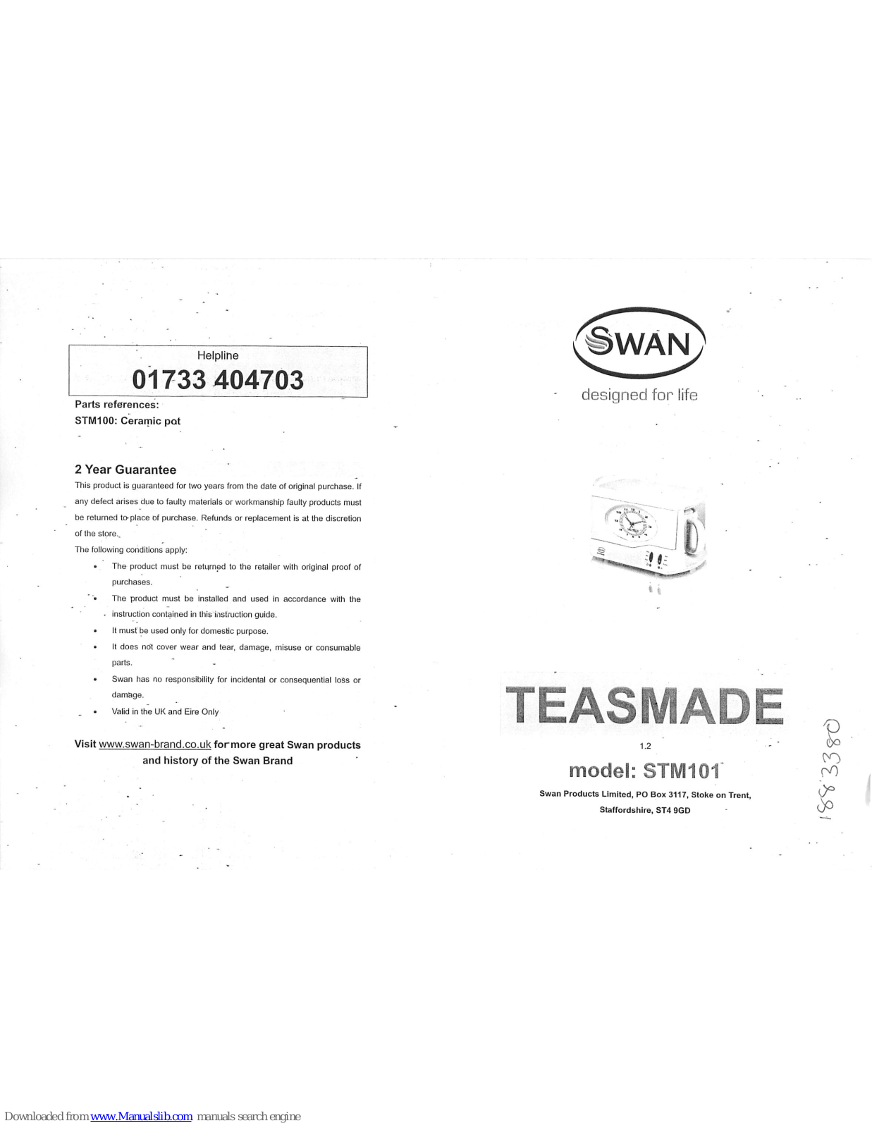 Swann TEASMADE STM101 User Manual