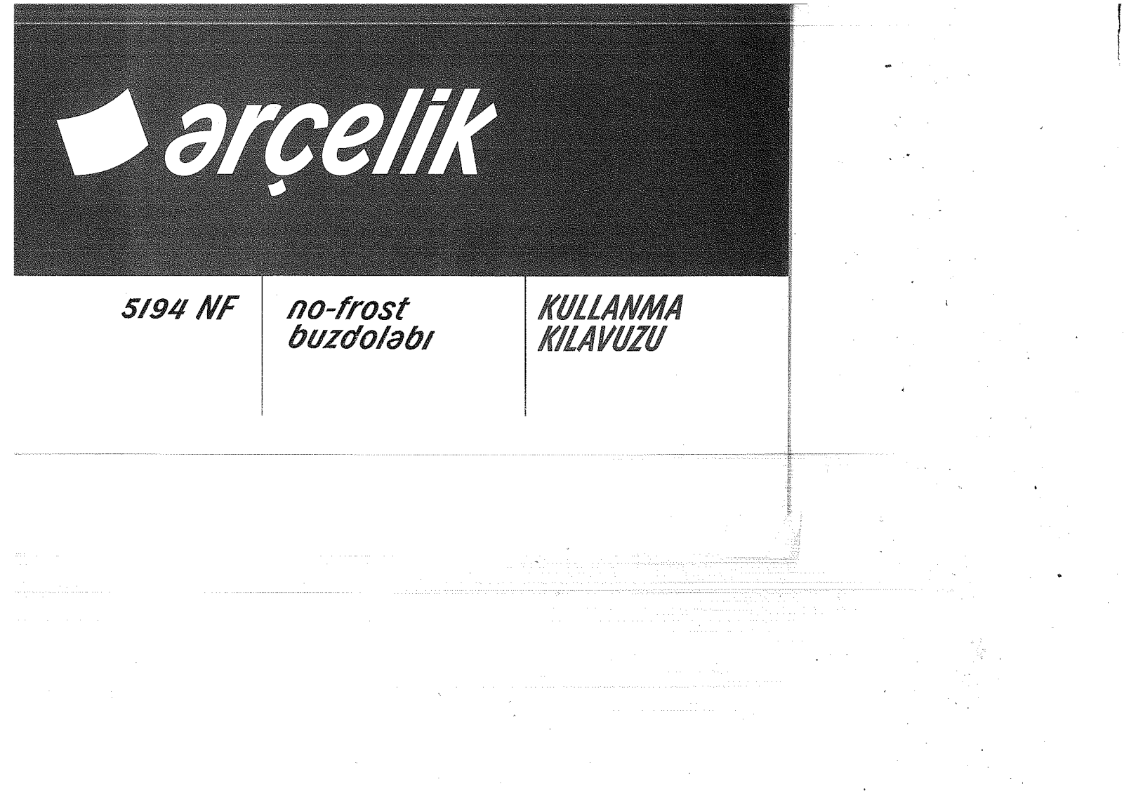 Arçelik 5194NF User manual