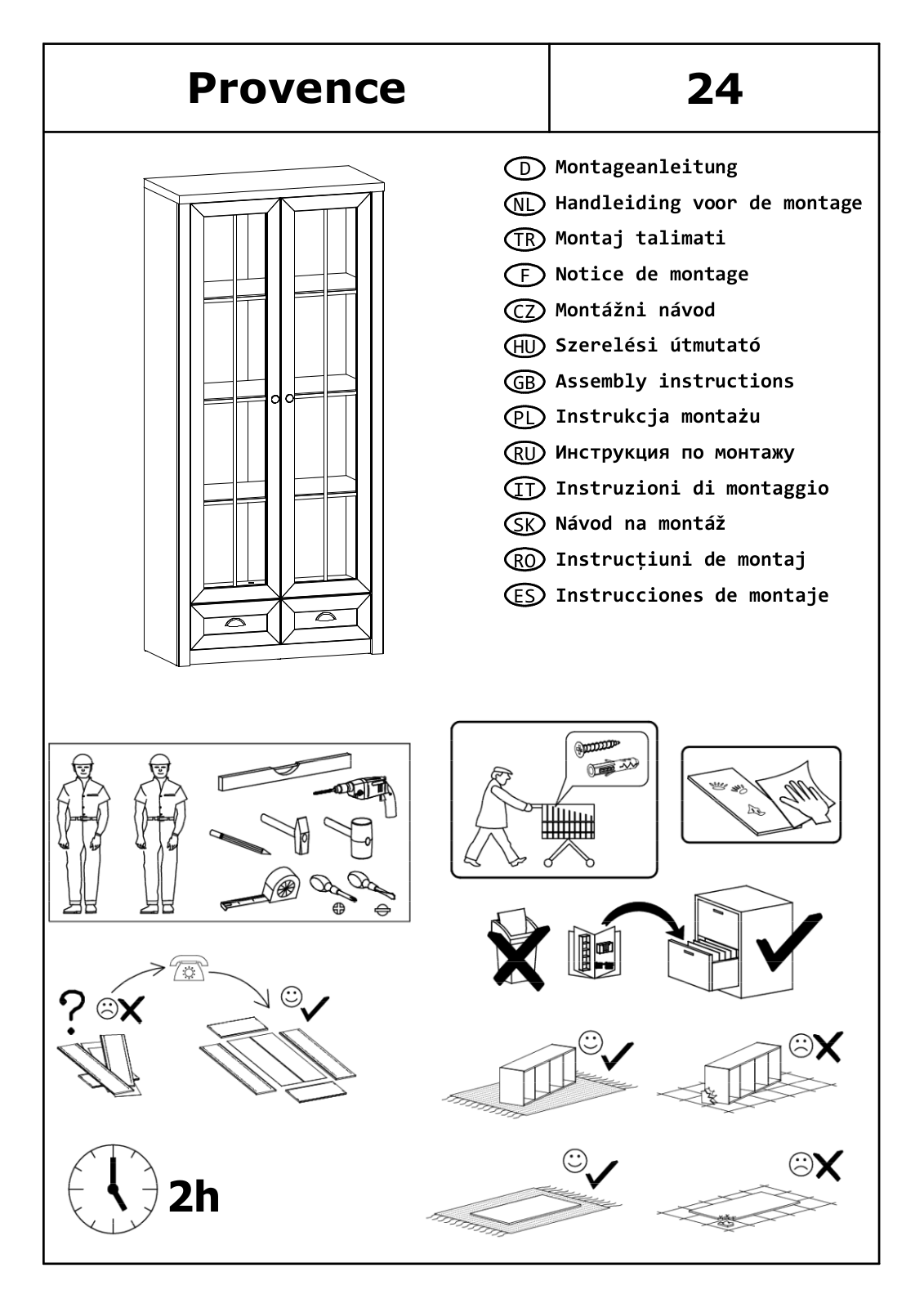 Home affaire PROVENCE 24 Assembly instructions