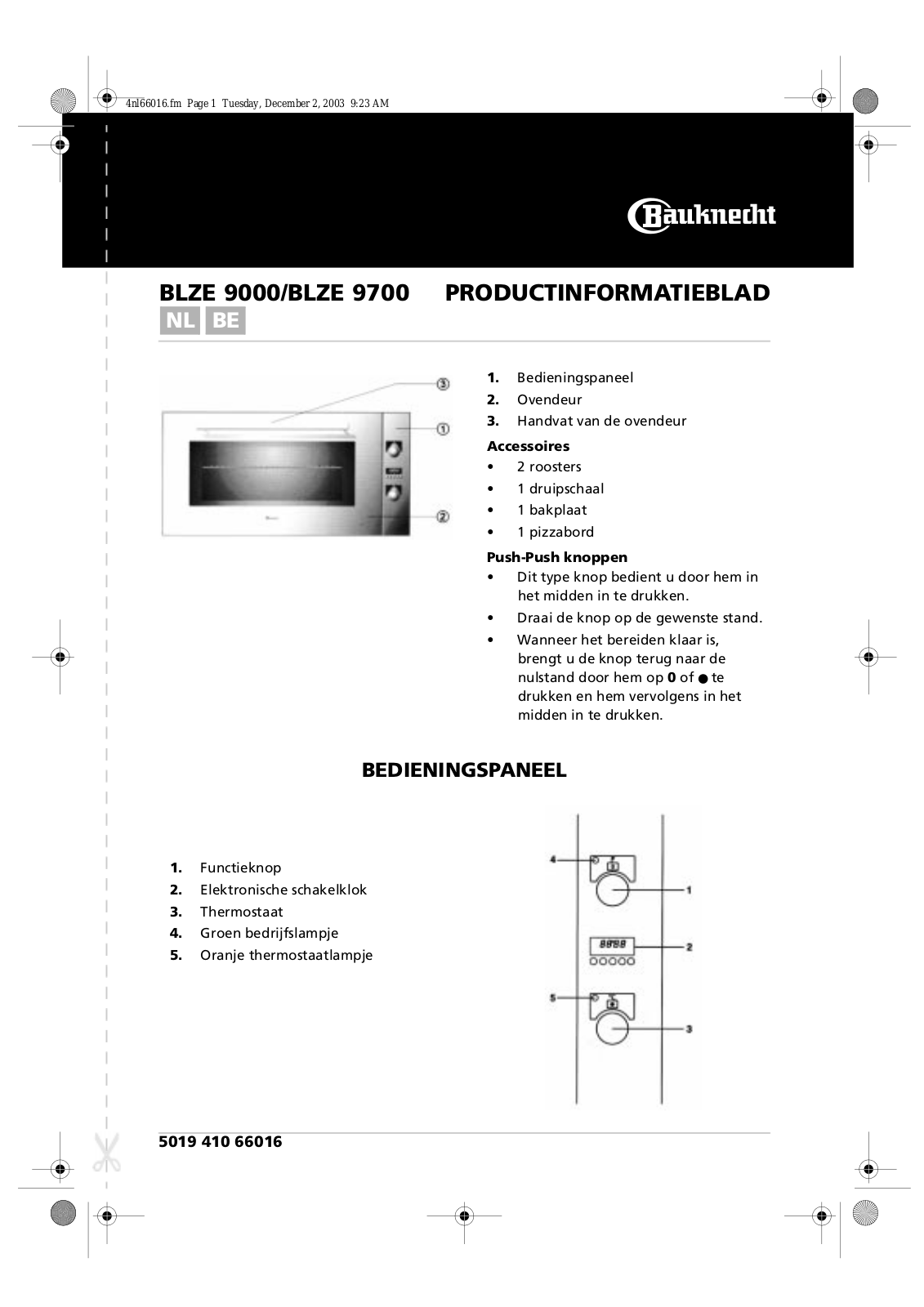 Whirlpool BLZE 9700 IN INSTRUCTION FOR USE