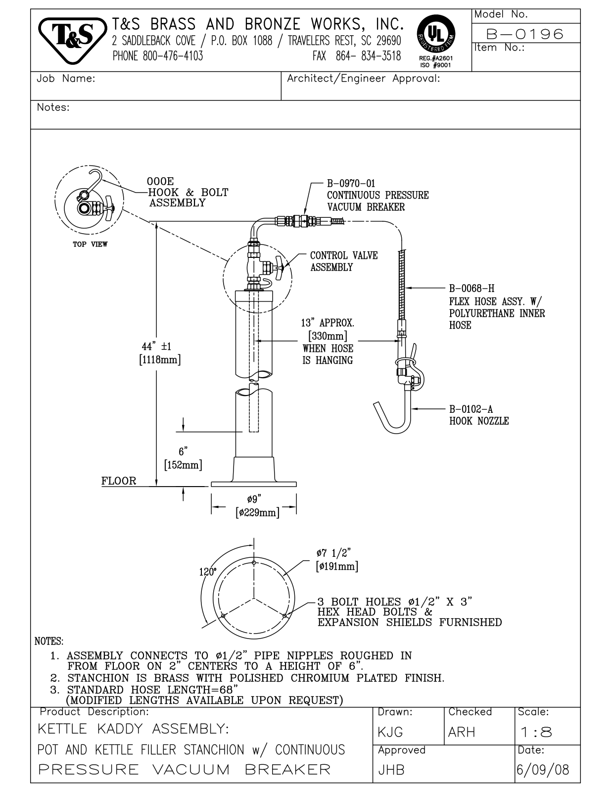 T & S Brass & Bronze Works B-0196 General Manual