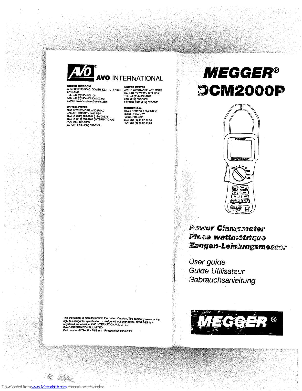 Megger DCM2000P User Manual