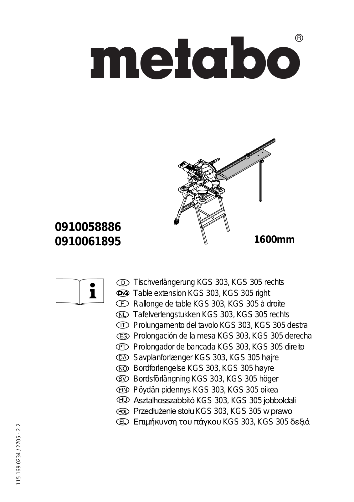 Metabo 0910058886, 0910061895 User guide - ManualMachine.com
