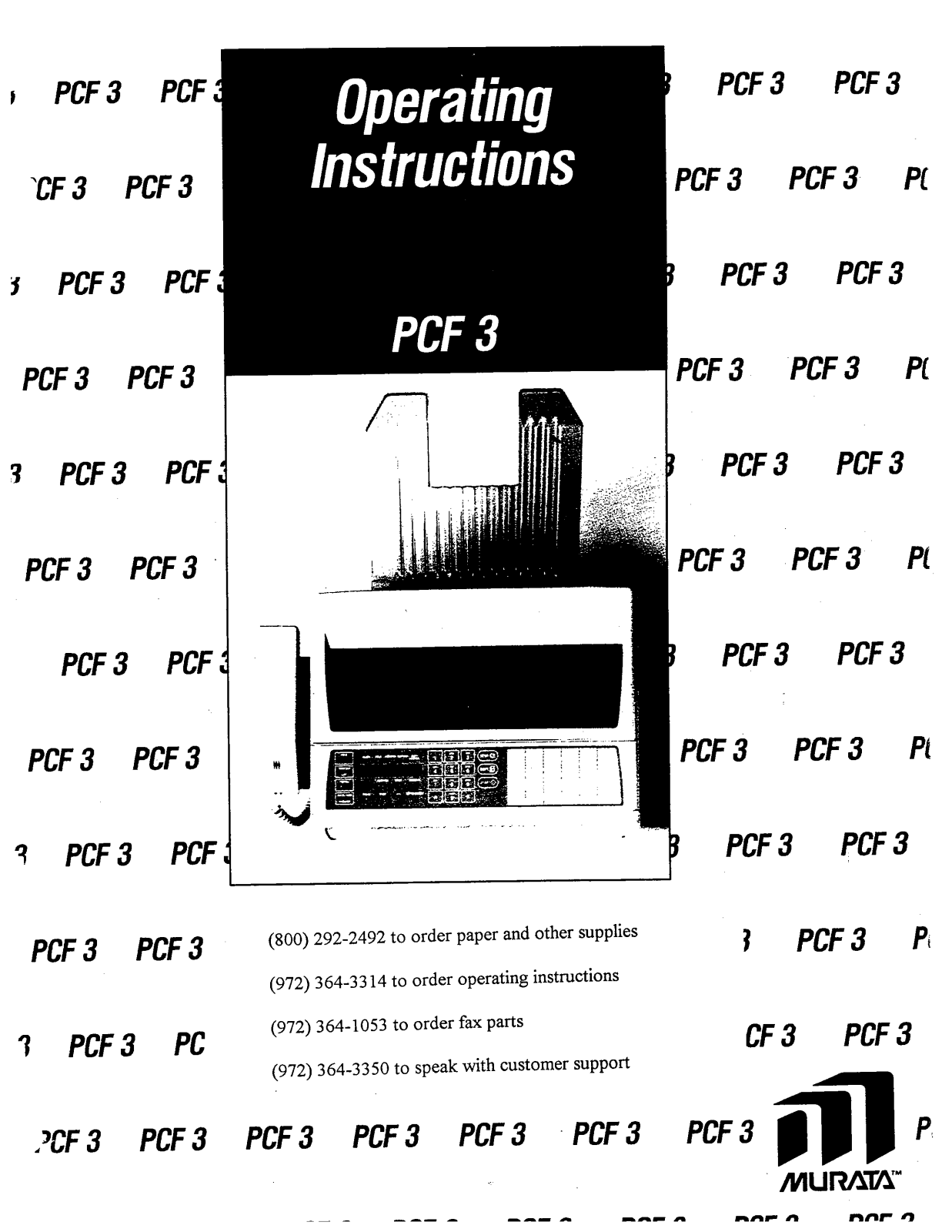 Muratec PCF3 User's Manual
