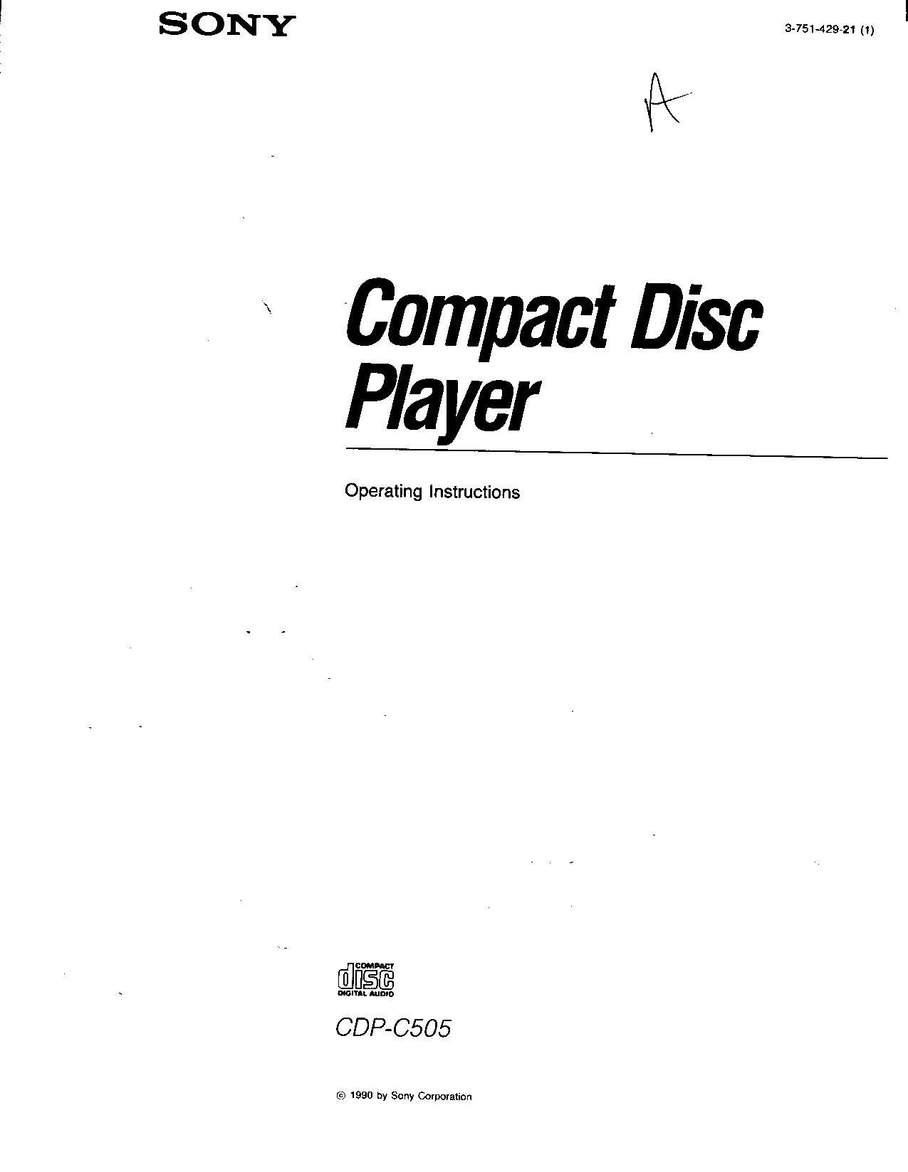 Sony CDP-C505 User Manual