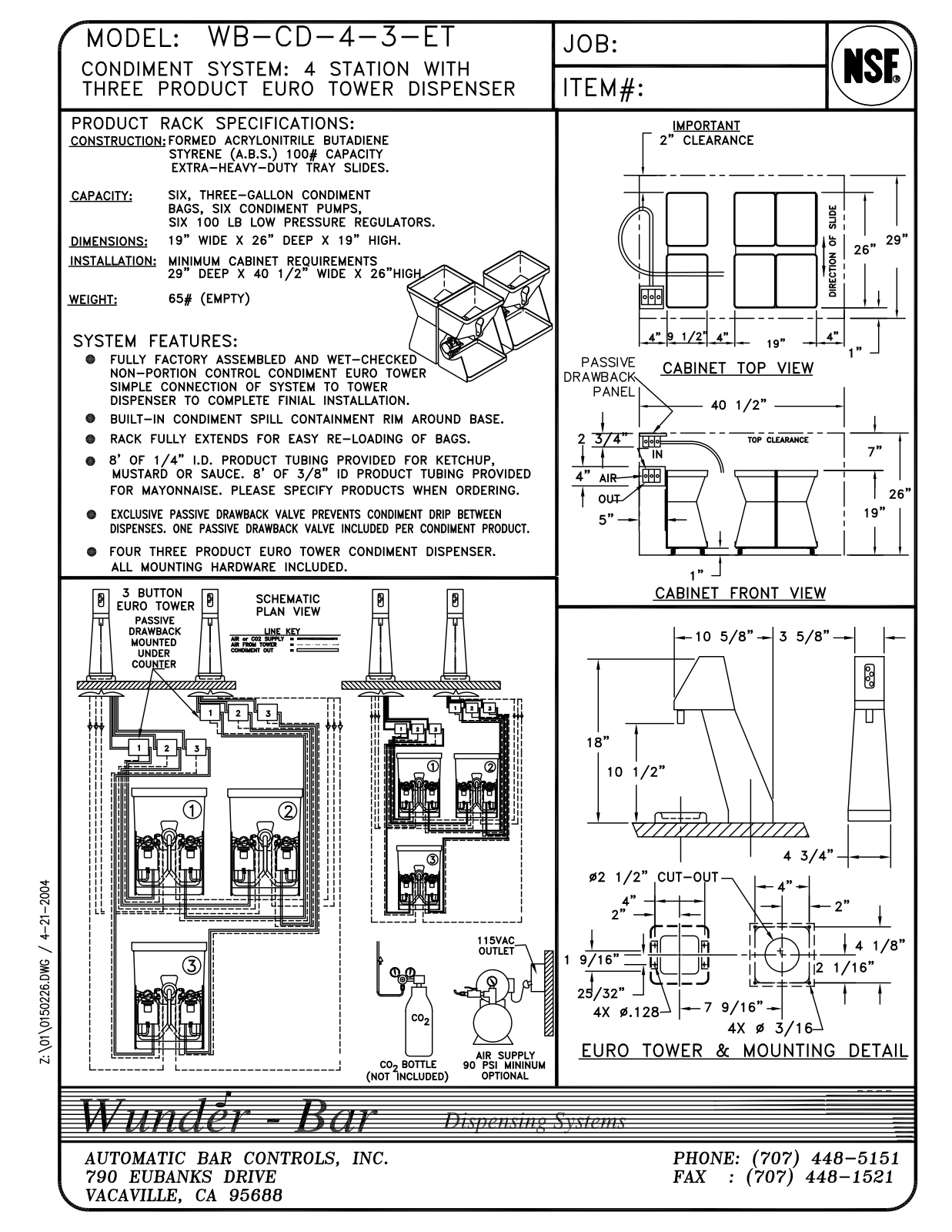 Wunder Bar WB-CD-4-3-ET User Manual