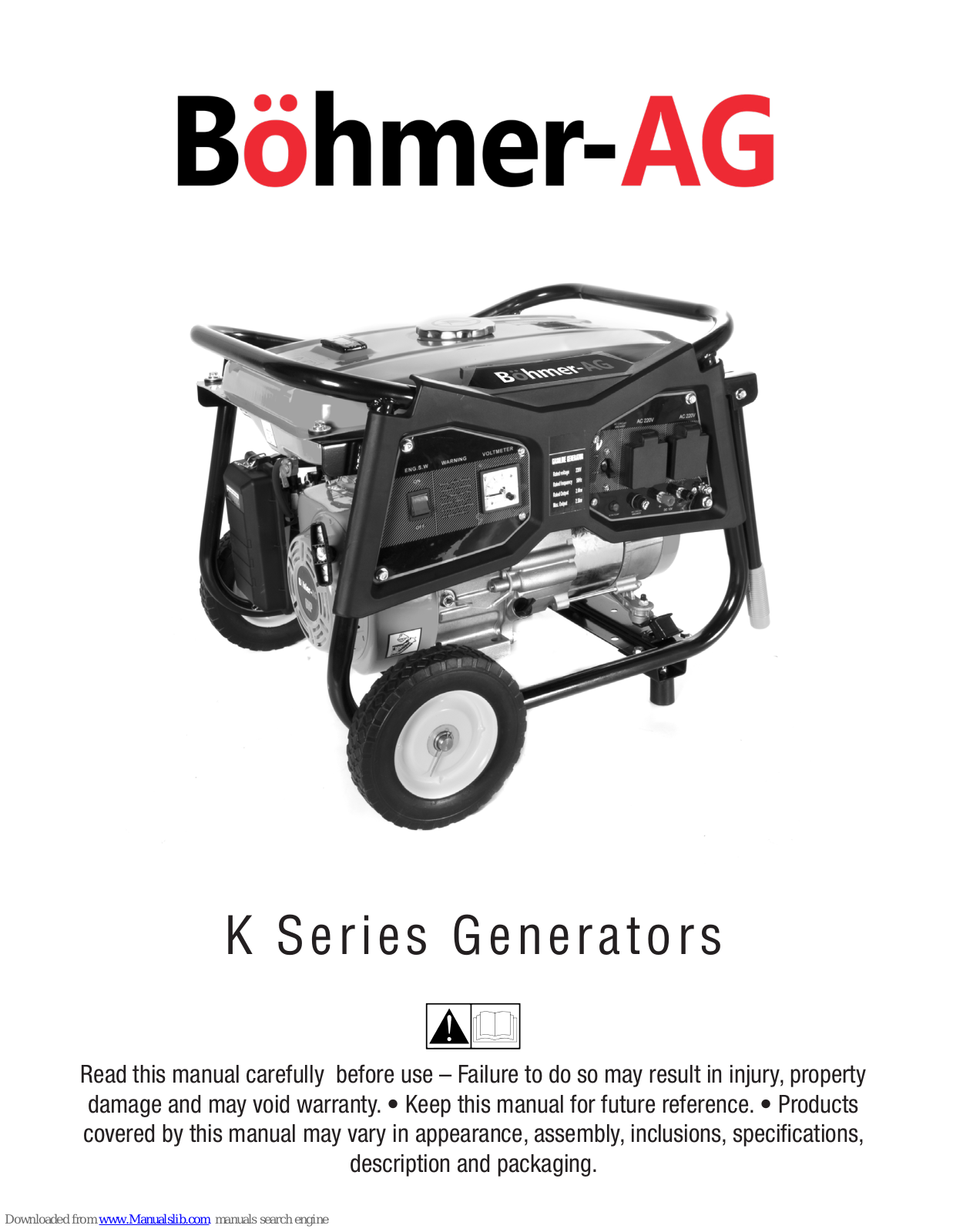 Bohmer-AG K, 2500K, 3800E, 3000K, 5000E Manual