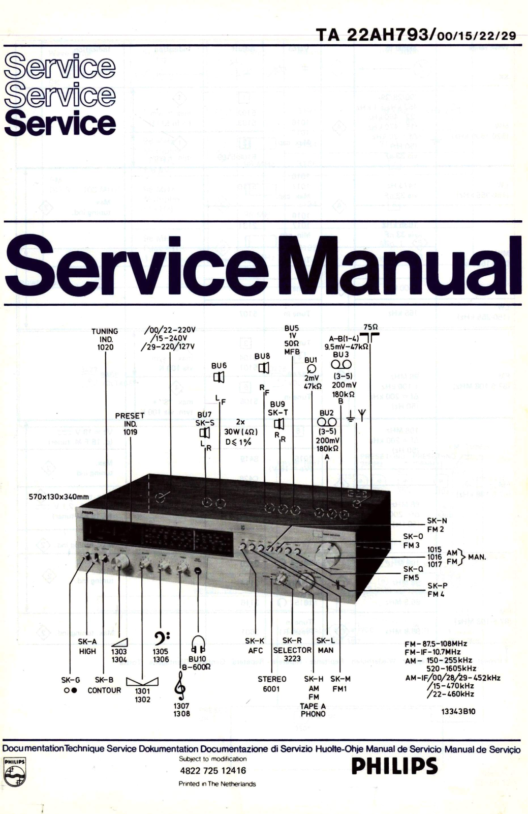 Philips 22-AH-793 Service Manual