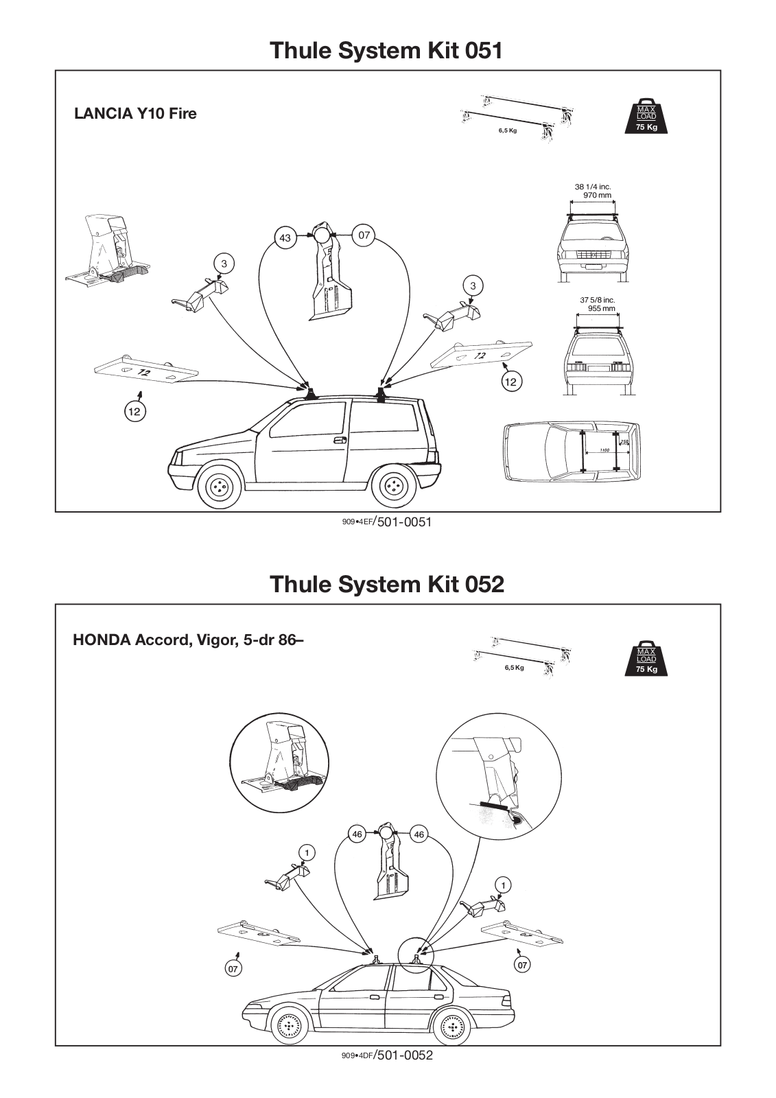 Thule 51, 52 User Manual