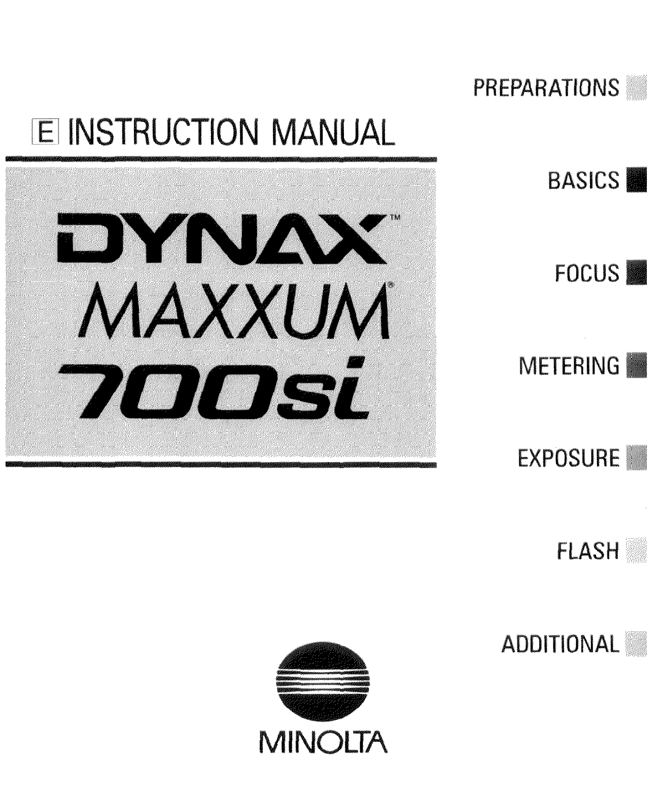 KONICA MINOLTA MAXXUM 700si User Manual