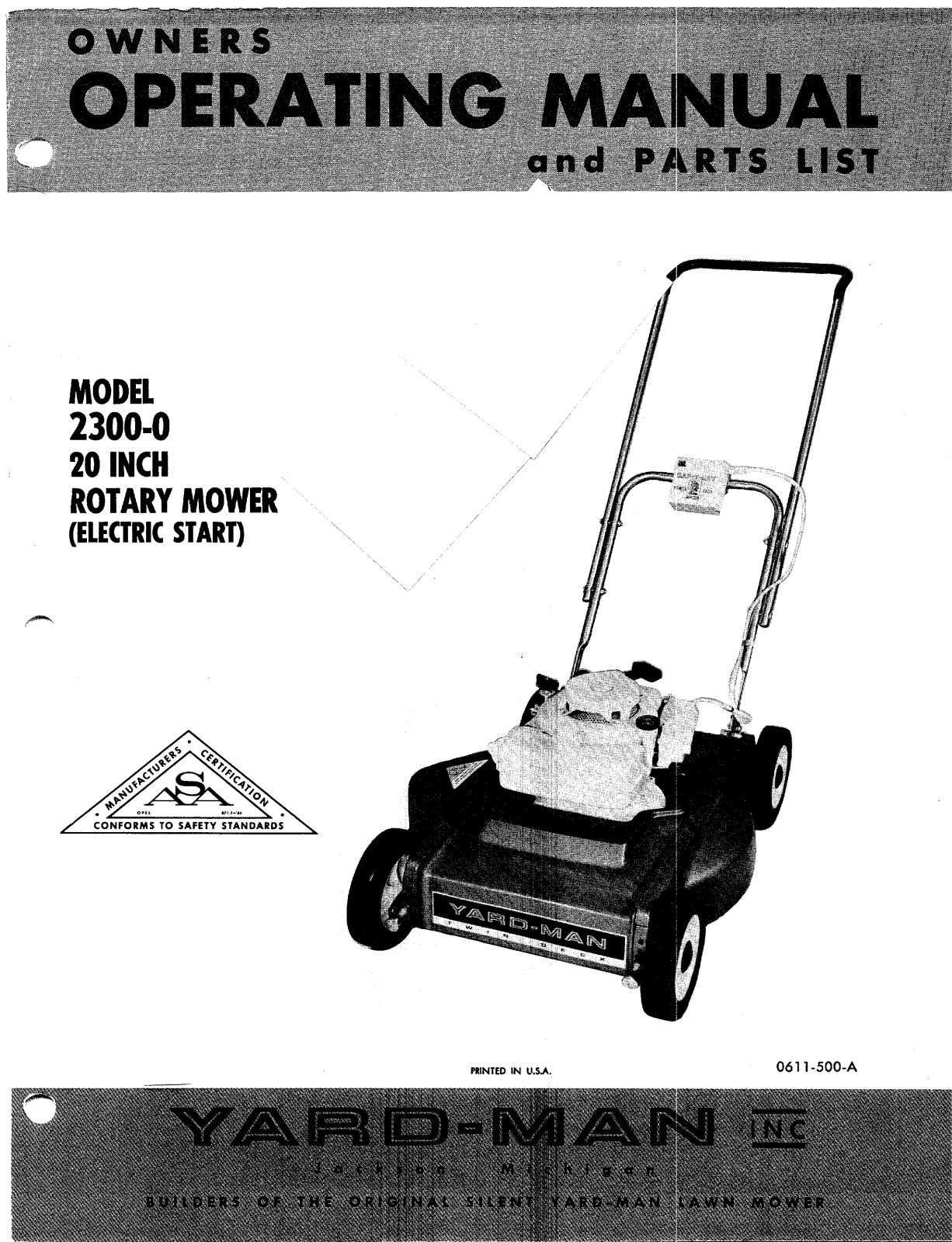 Yard-Man 2300-0 User Manual