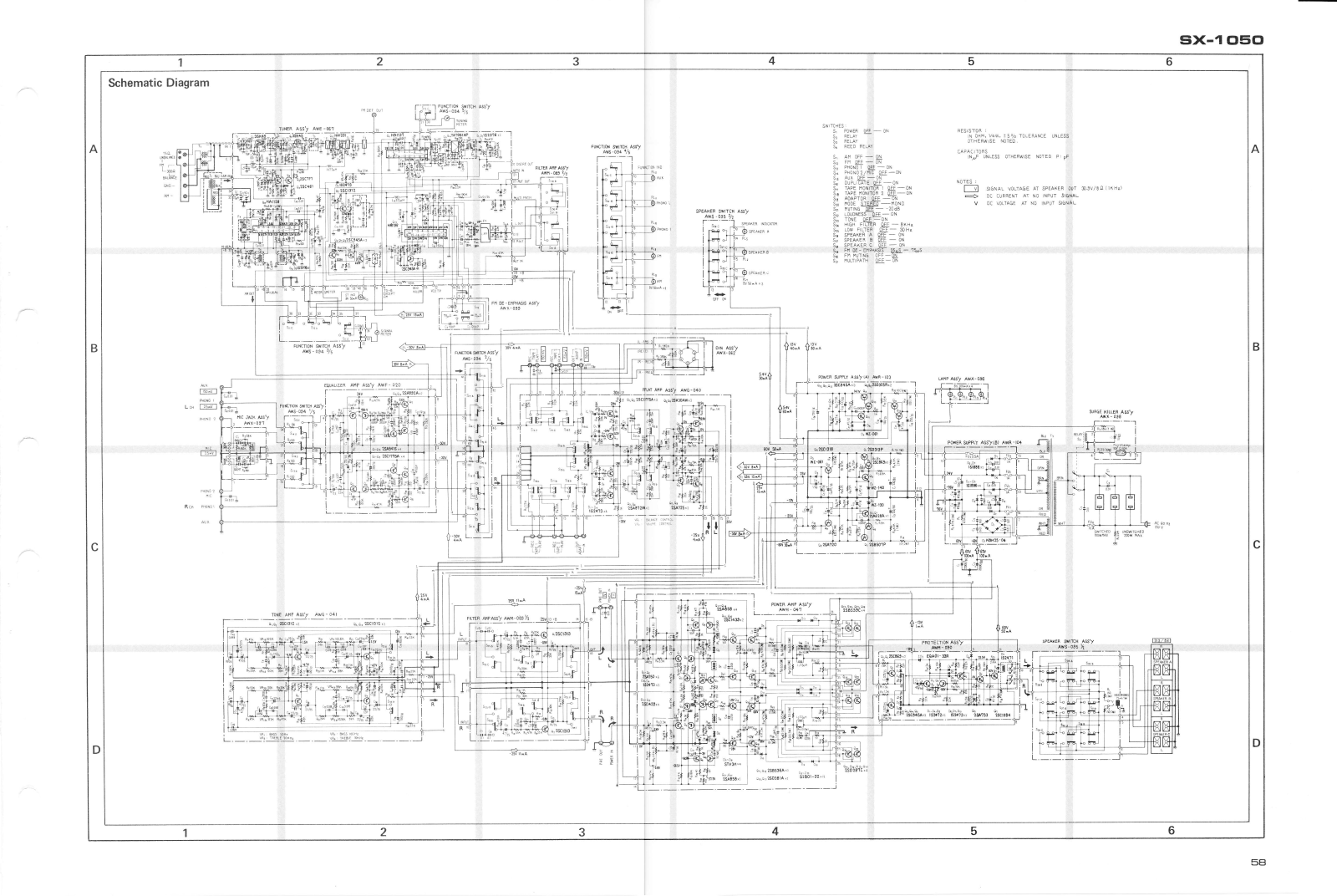 Pioneer SX-1050 Schematic