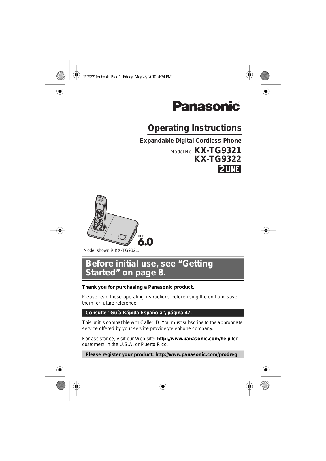 Panasonic KX-TG9321, KX-TG9322, KXTG9322T User Manual