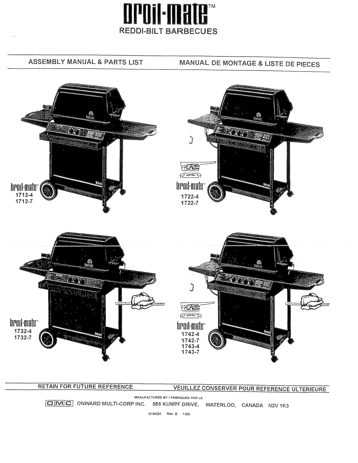 Broil-mate 1732 Owner's Manual