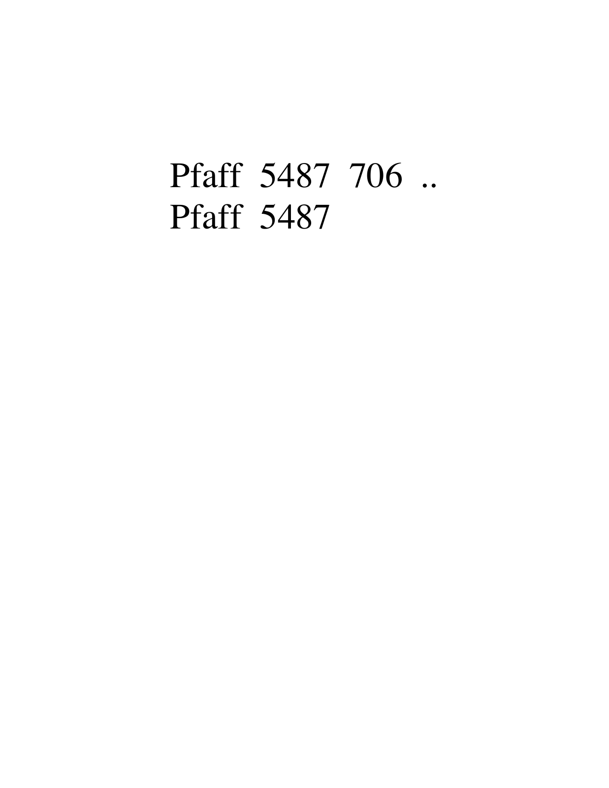 PFAFF 487 706 .., 5487 Parts List