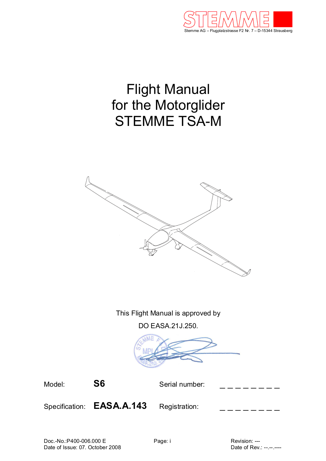 STEMME S6, TSA-M Flight Manual - ManualMachine.com