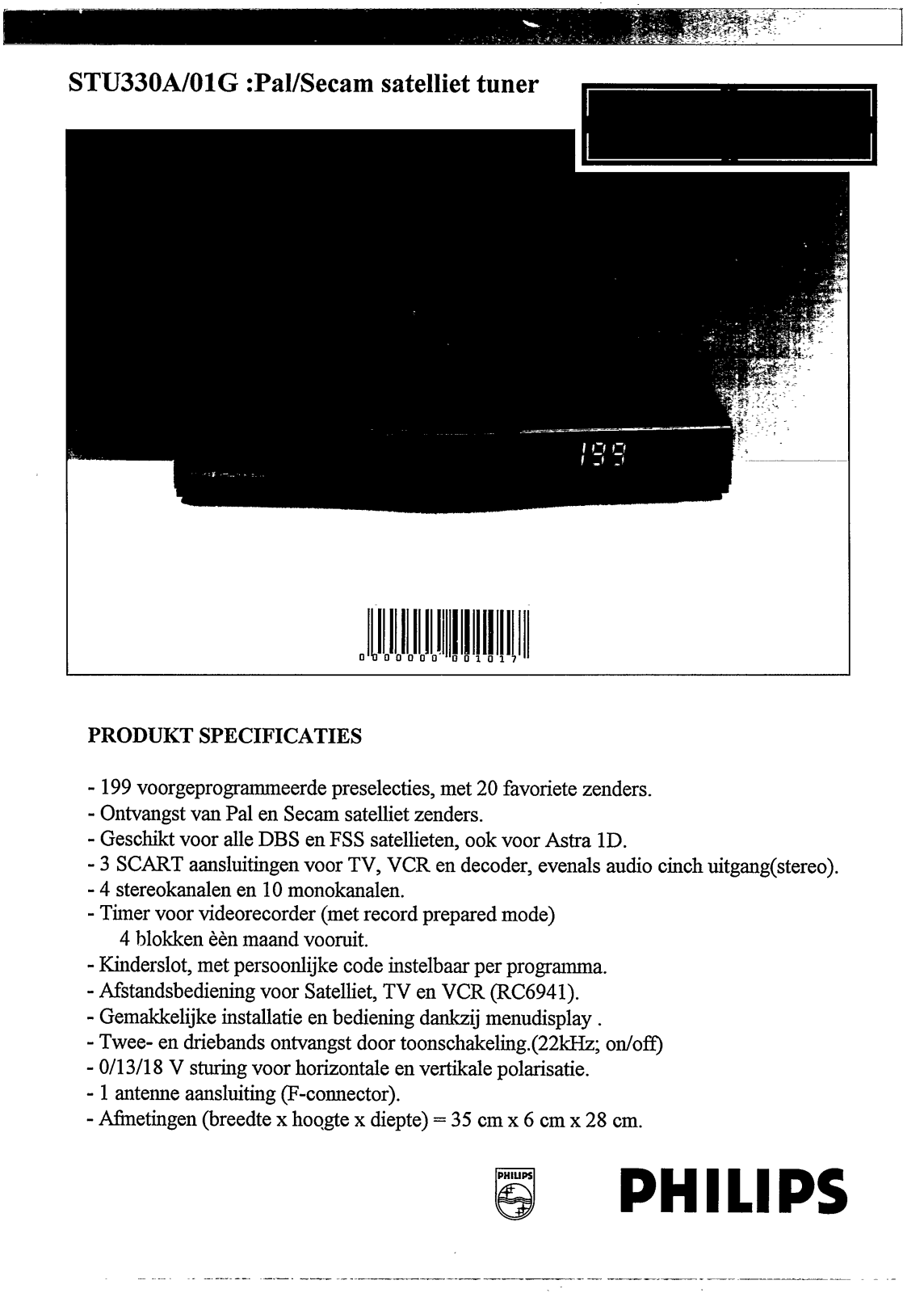 Philips STU3300/22G User Manual