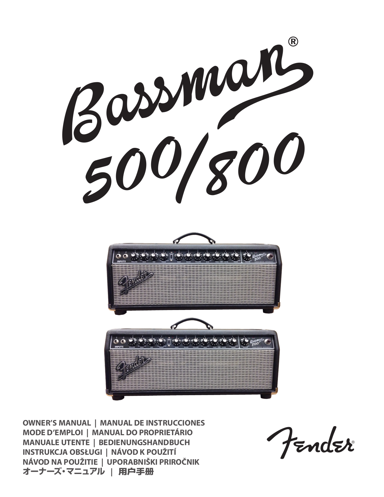 Fender BASSMAN 500, BASSMAN 800 Users guide