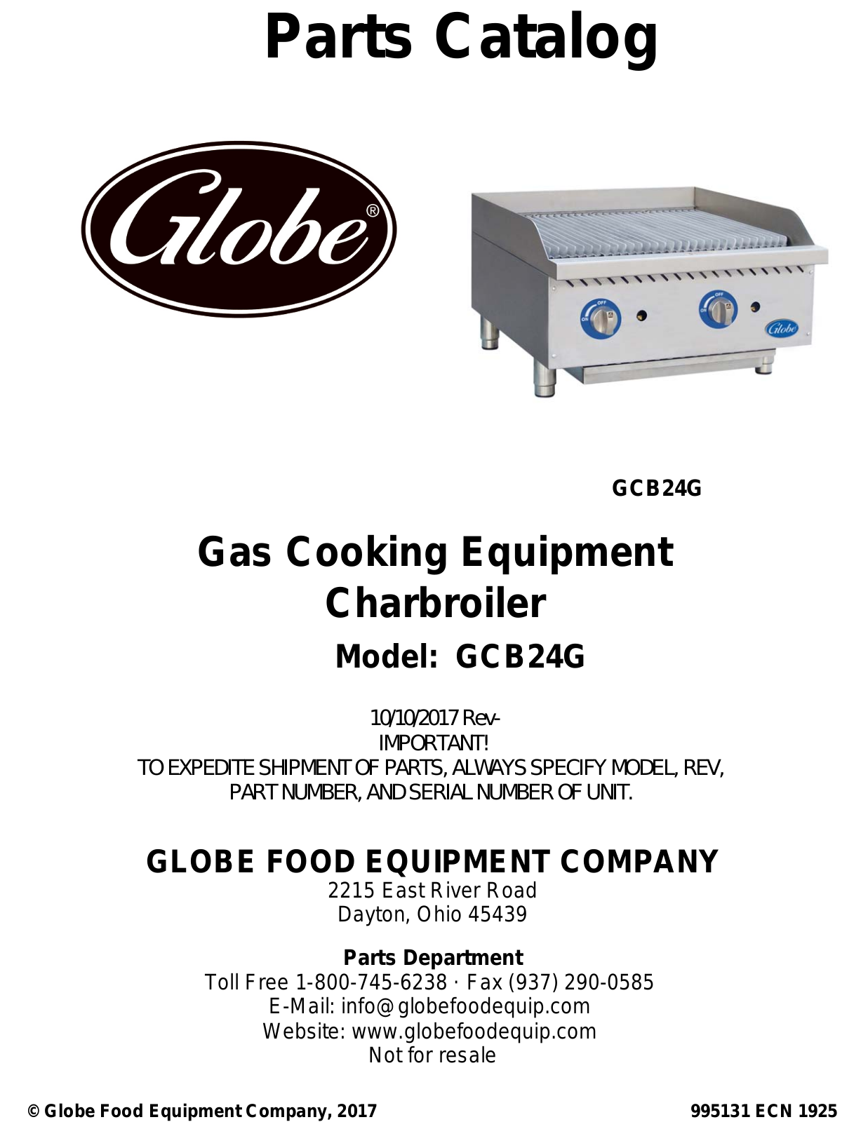 Globe GCB24G Parts Manual