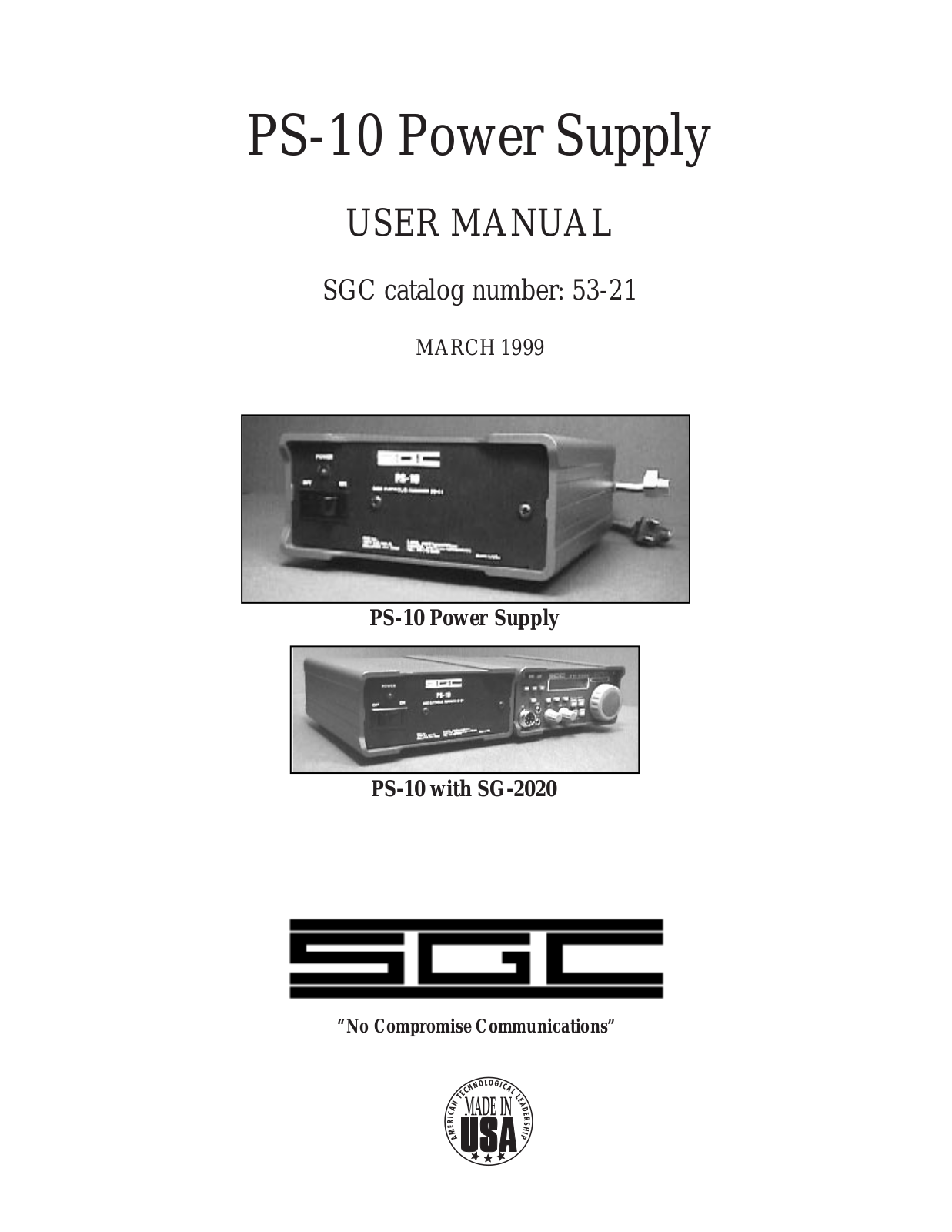 SGC PS-10 User Manual