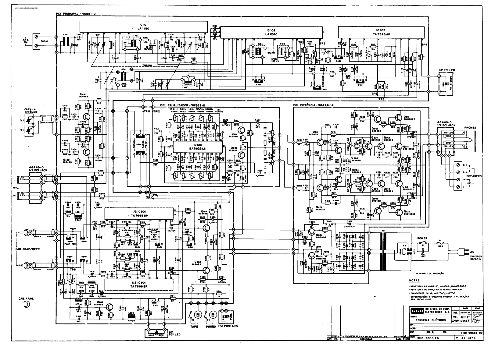 CCE SHC-7600 EQ Schematic