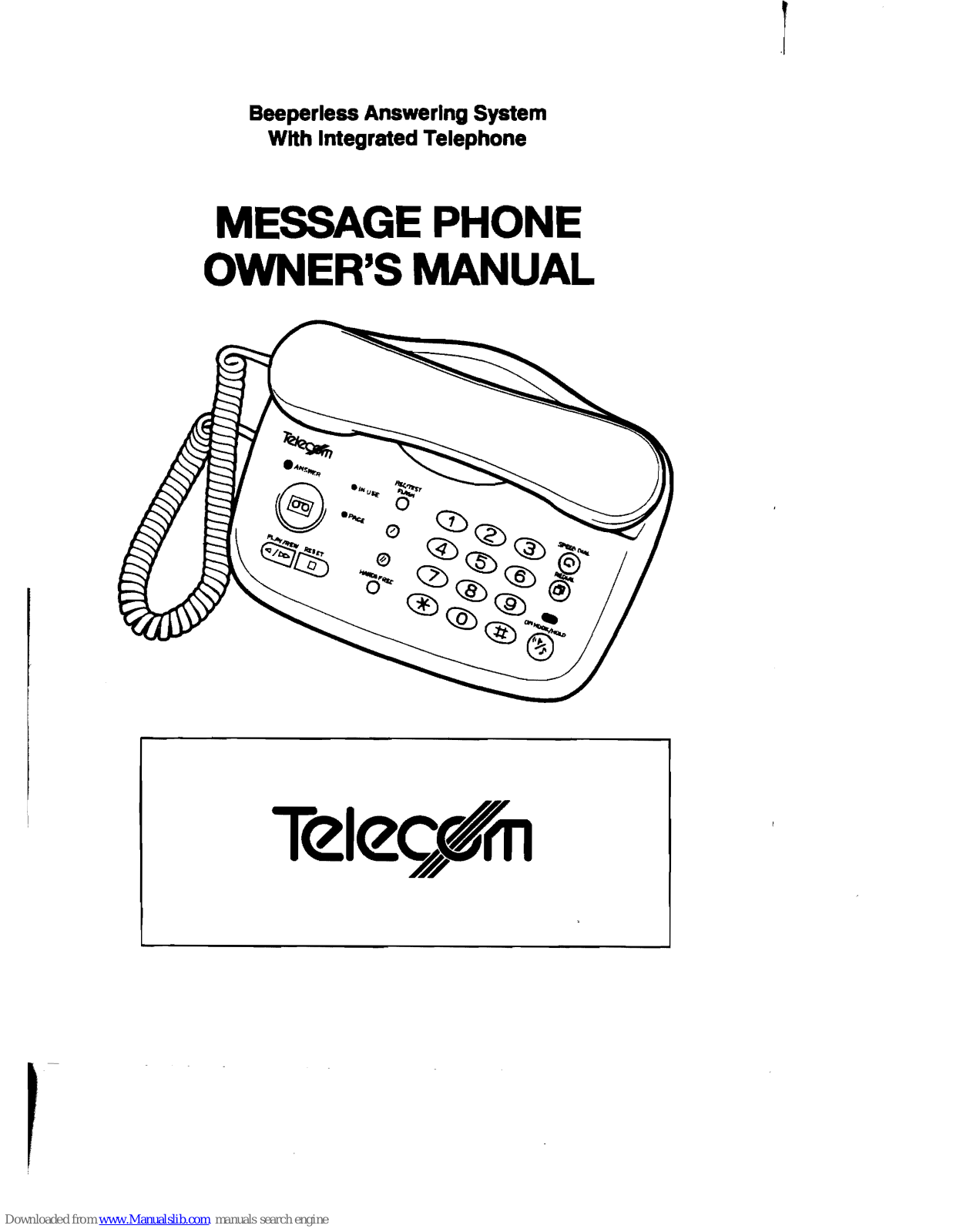 Telecom MESSAGE PHONE Owner's Manual - ManualMachine.com
