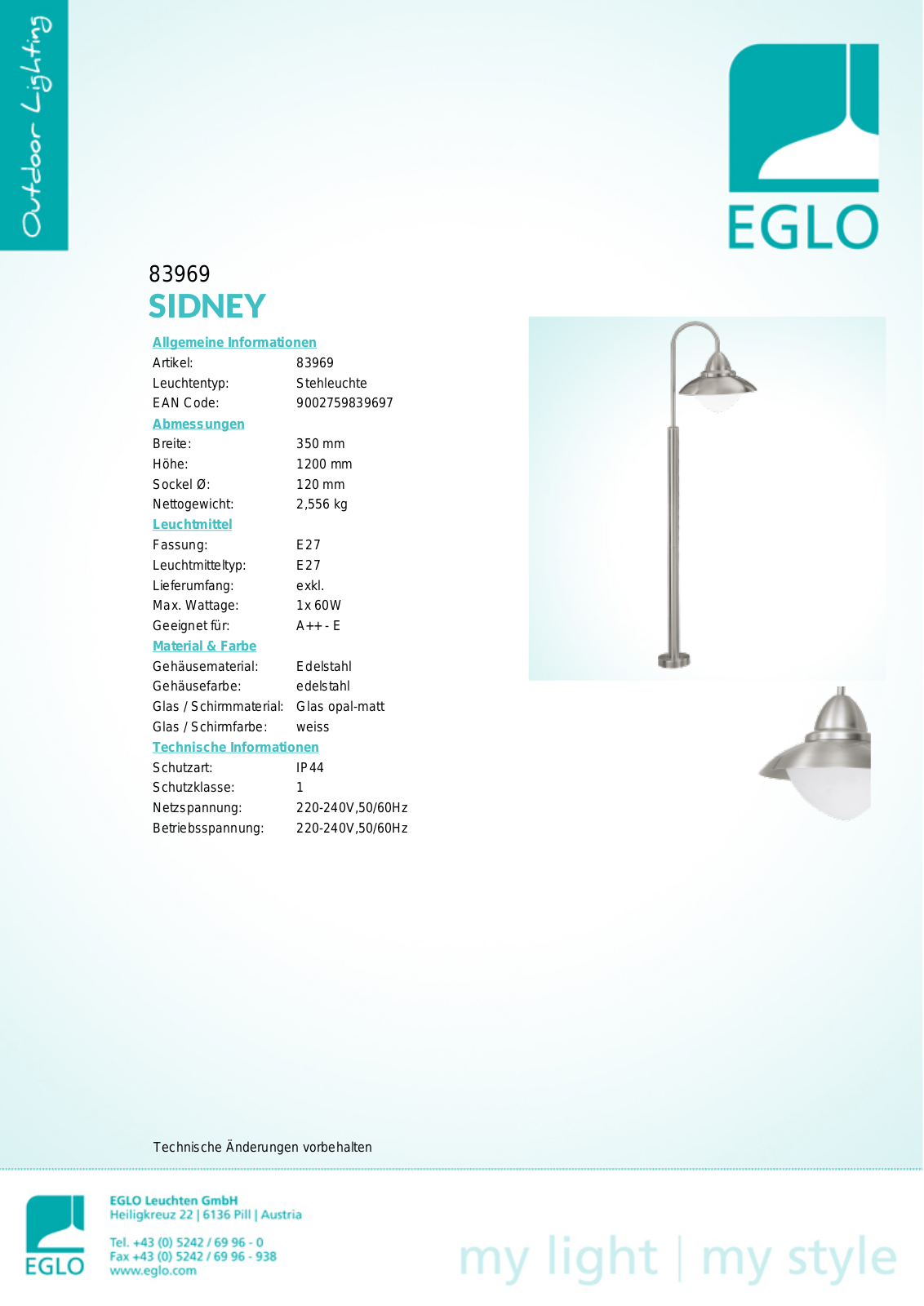 Eglo 83969 Service Manual