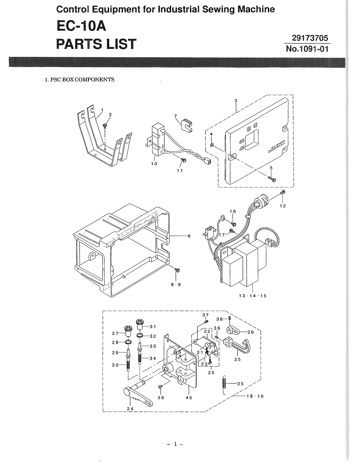 JUKI EC-10A Parts List