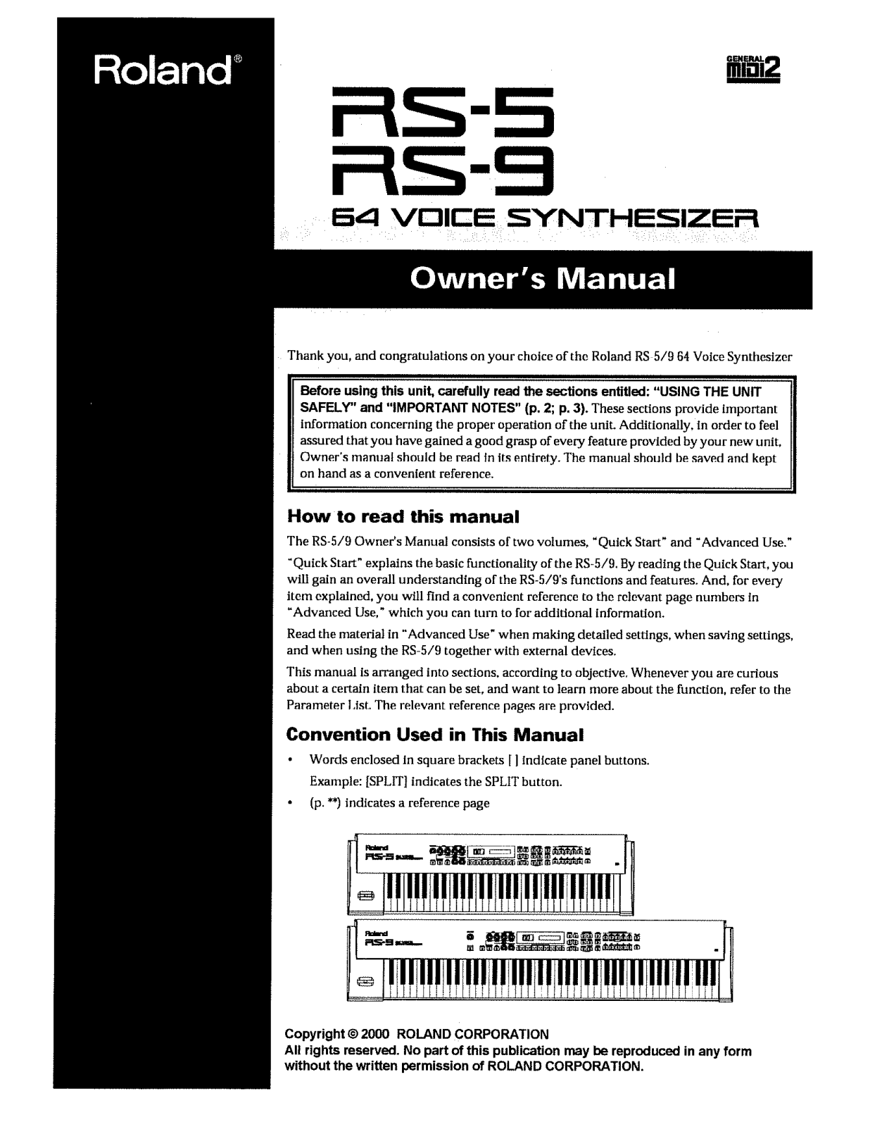 Roland RS 5, RS 9 Service Manual